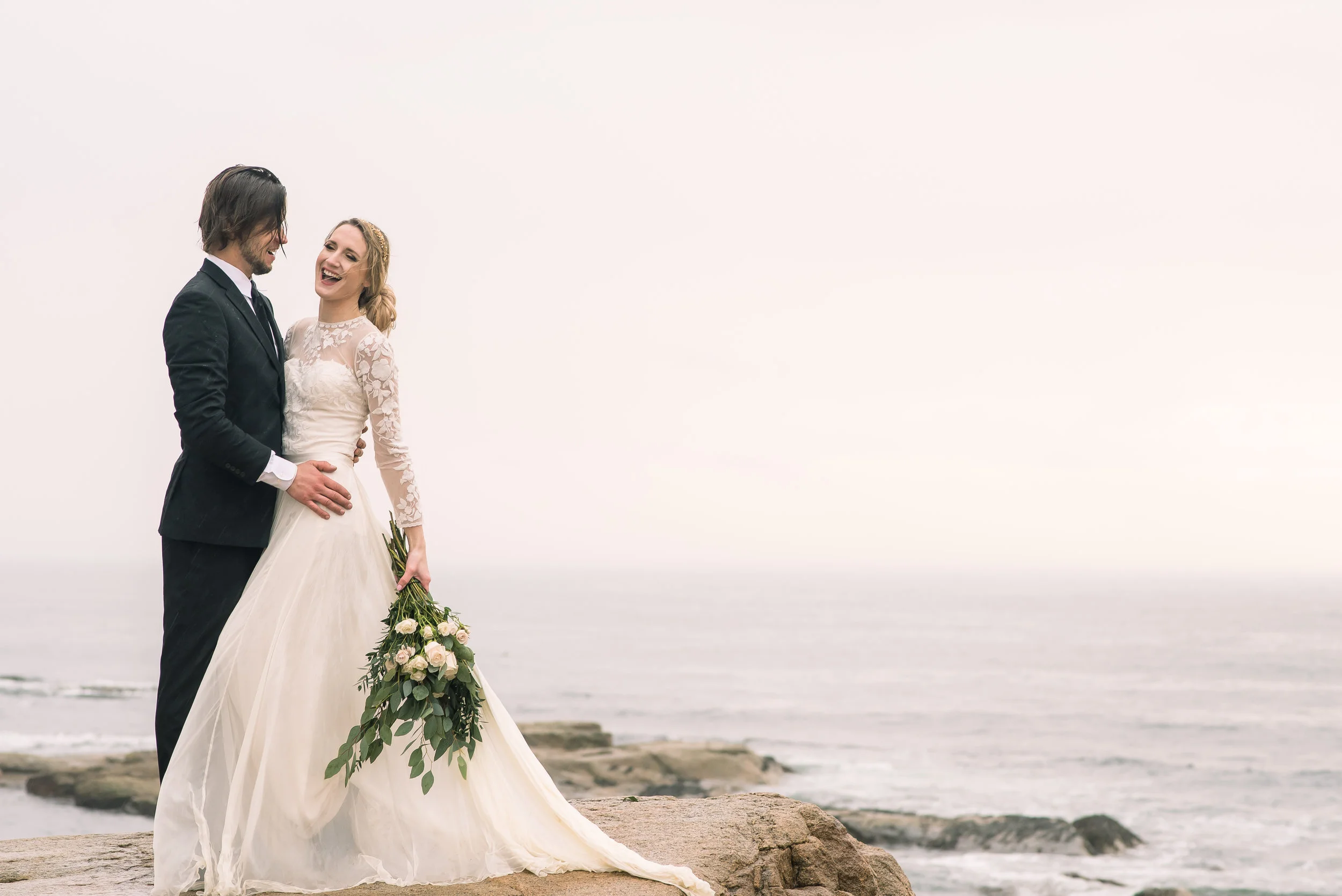 Seaside Winter Elopement at Black Point Narrangansett Bay RI 