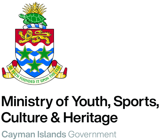 The Cayman Islands coat of arms with the text 'Ministry of Youth, Sports, Culture & Heritage' and 'Cayman Islands Government'.