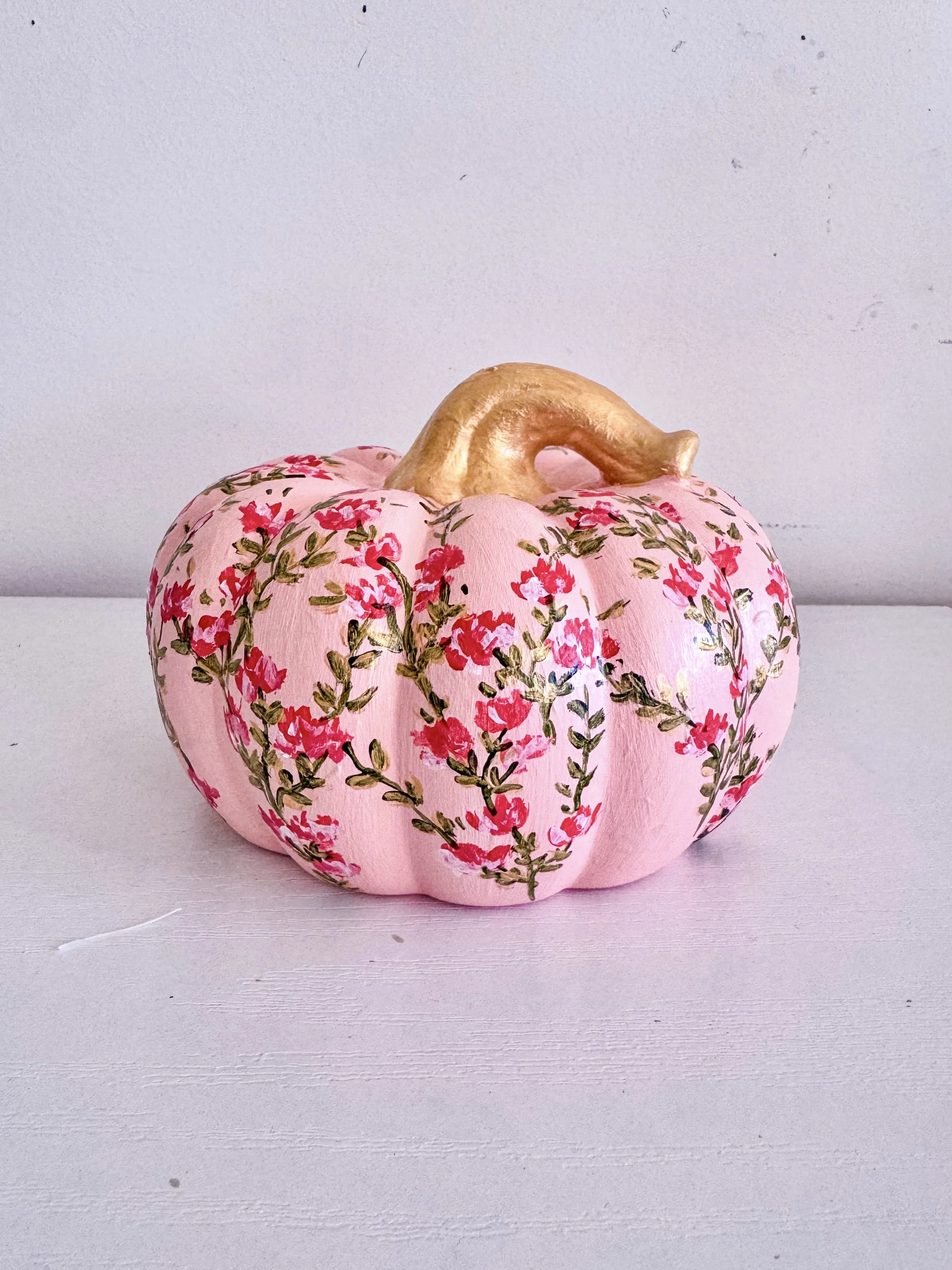 Pink Chinoiserie Pumpkin small - Charlotte, NC Artist Pooja Roy-1.jpg