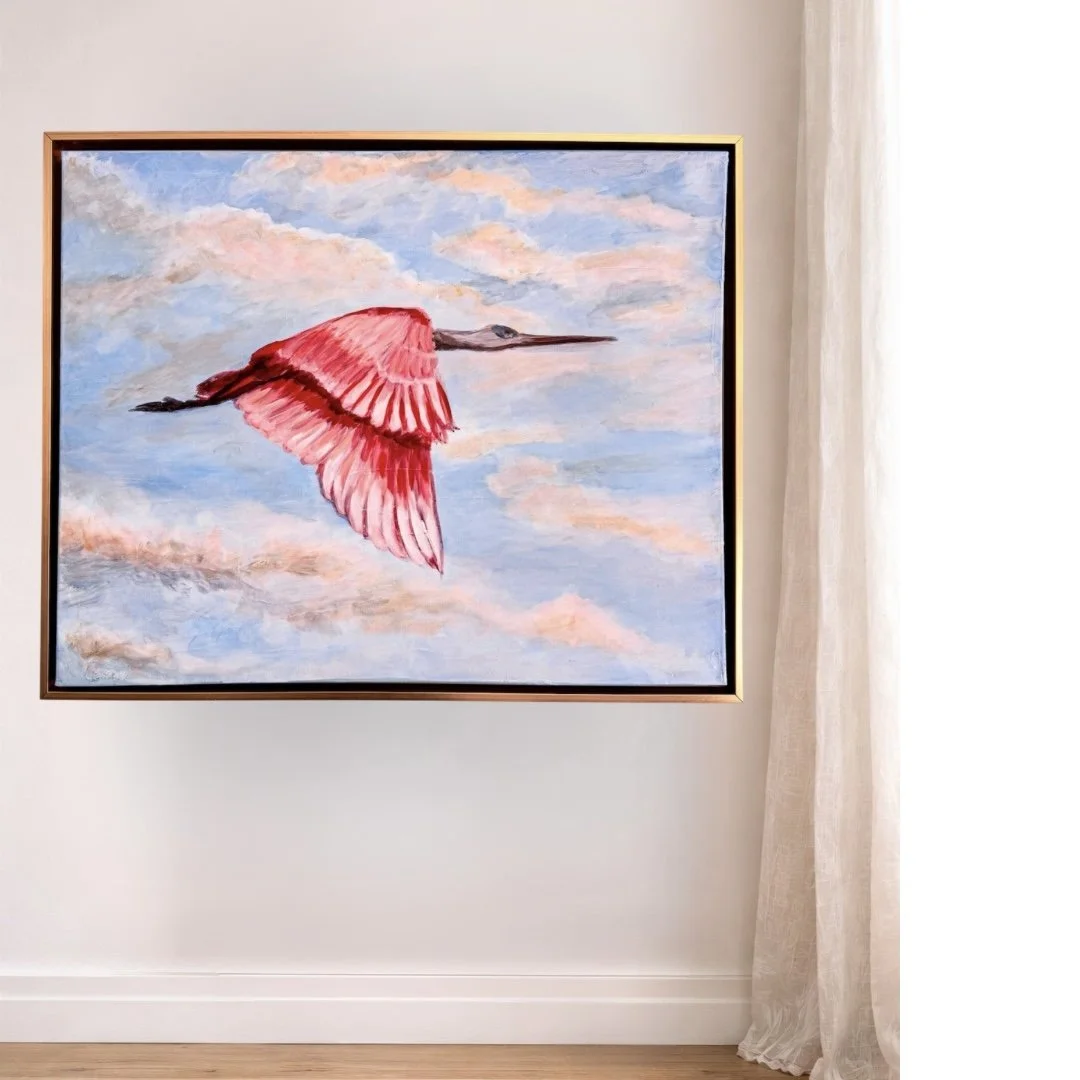 Rosey the Spoonbill Painting by Artist Pooja Roy.jpg
