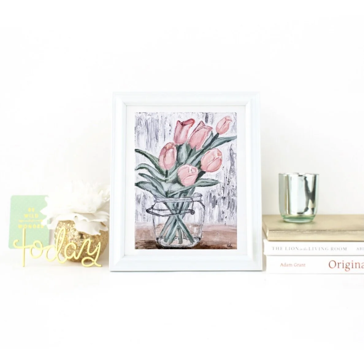 Tulips Print flatlay