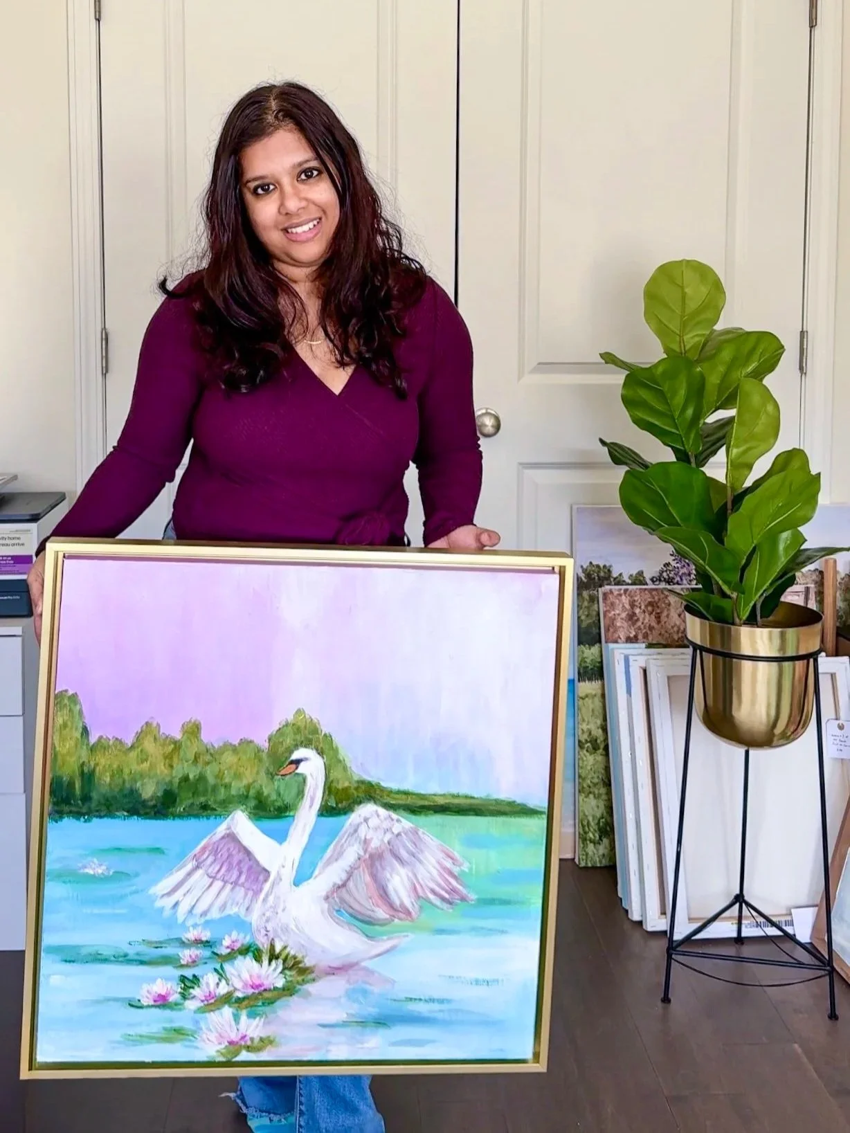 Serene+Swan+painting+by+Artist+Pooja+Roy.jpg