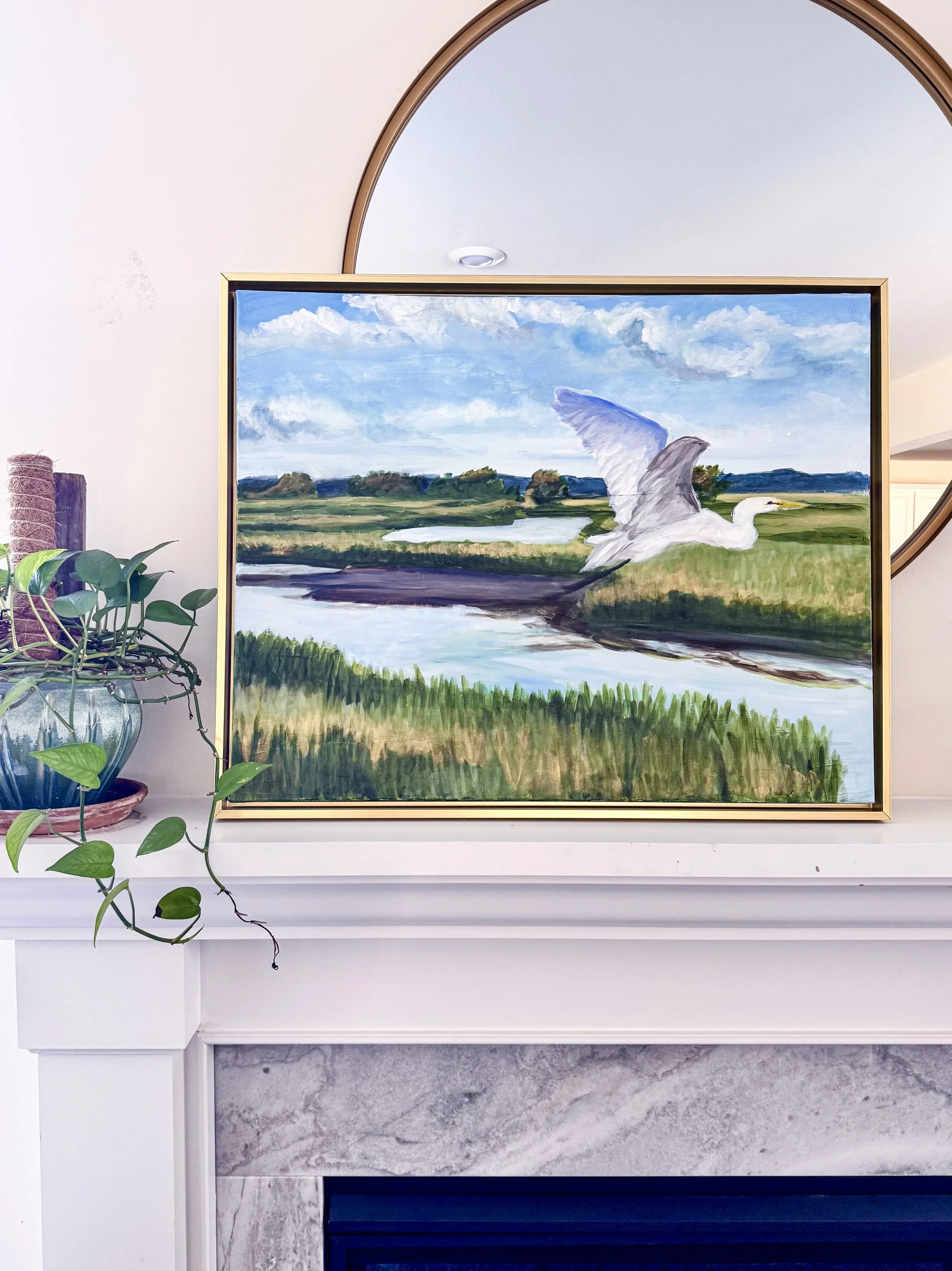Flight in Marsh Painting by Artist Pooja Roy-5.jpg