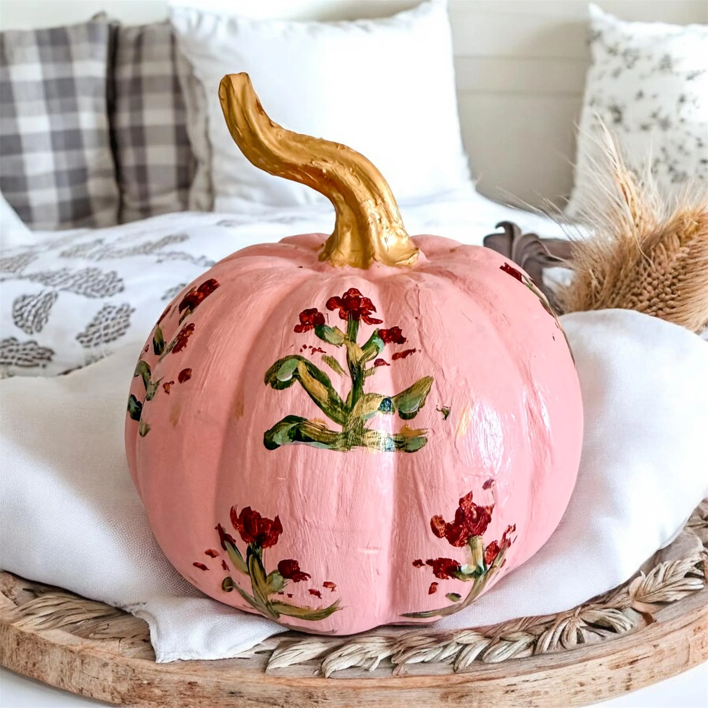Floral Pink Pumpkin by Charlotte, NC Artist Pooja Roy-4.JPG