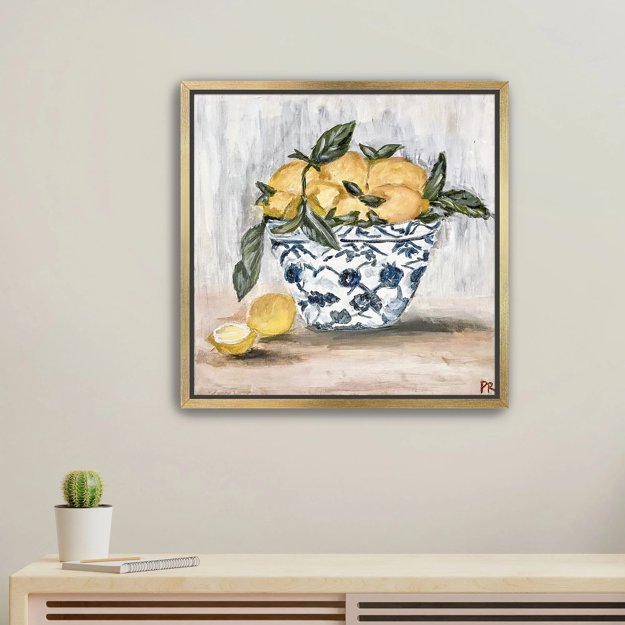 Lemon Bowl Print framed gold.jpg