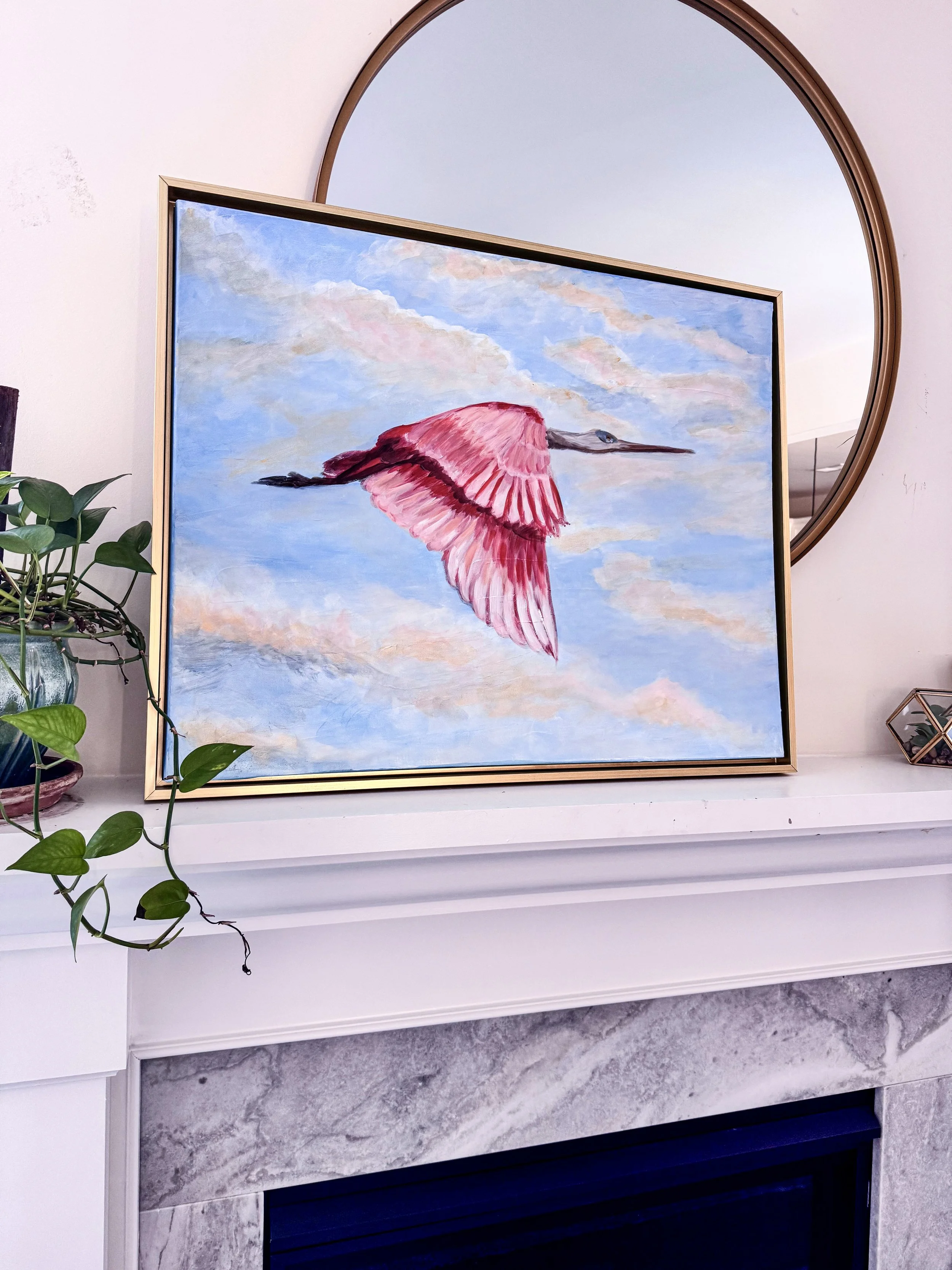 Rosey the Spoonbill Painting by Artist Pooja Roy-7.jpg