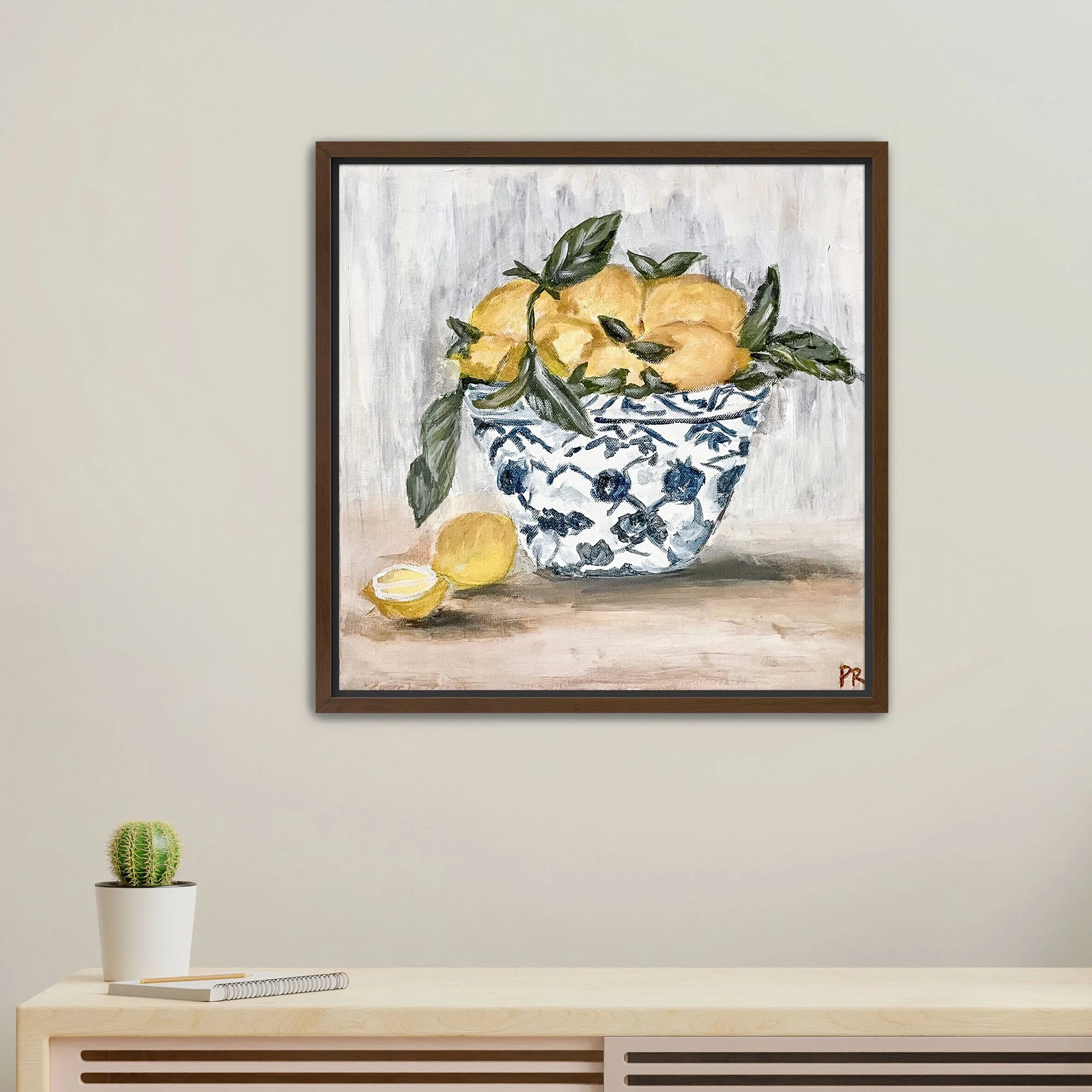 Lemon Bowl Print framed walnut.jpg