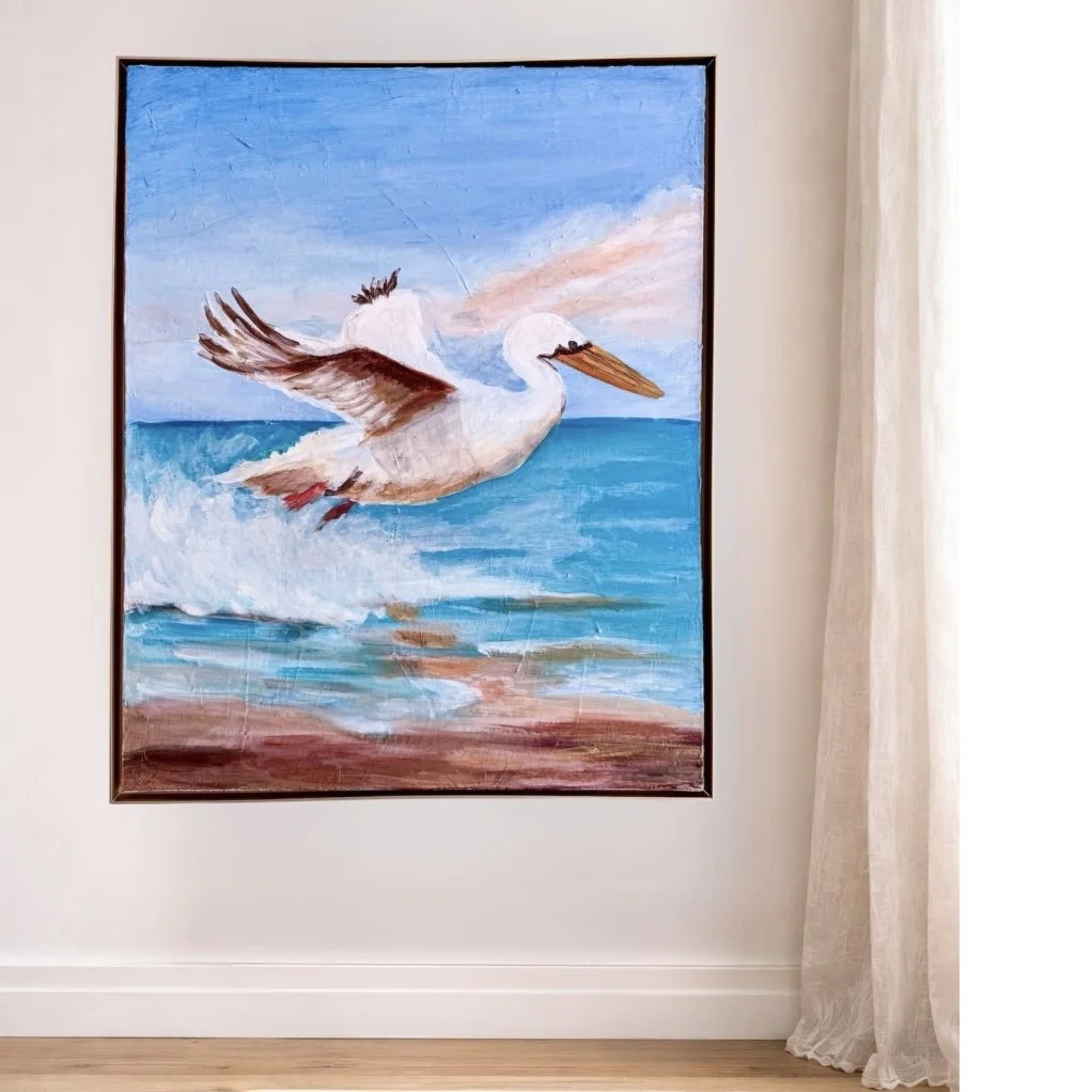 Pelican Rising Painting by Artist Pooja Roy.jpg