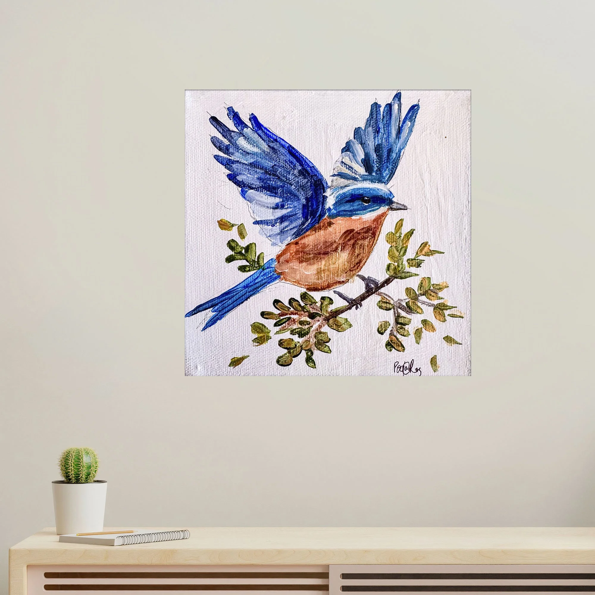Blue Bird in Flight Print no frame.jpg