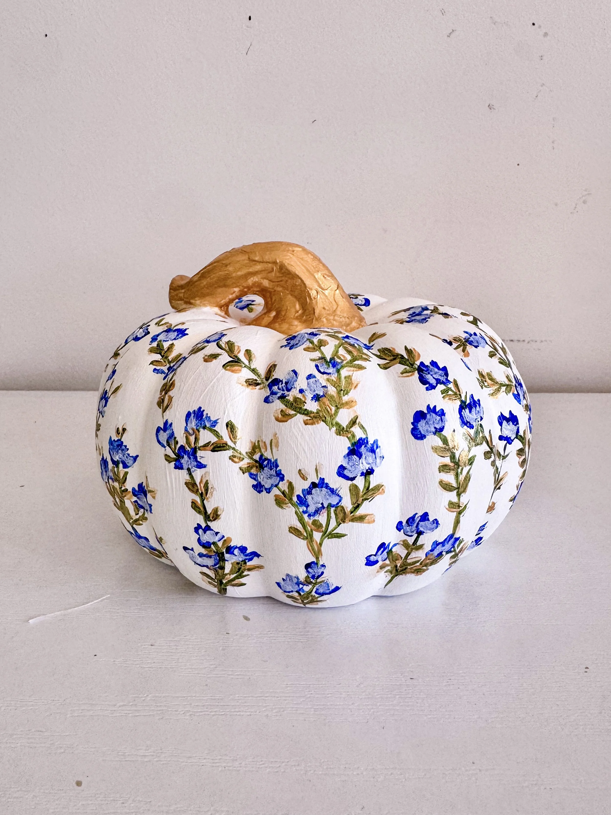 Blue and White Chinoiserie pumpkin small - Charlotte, NC Artist Pooja Roy-1.jpg
