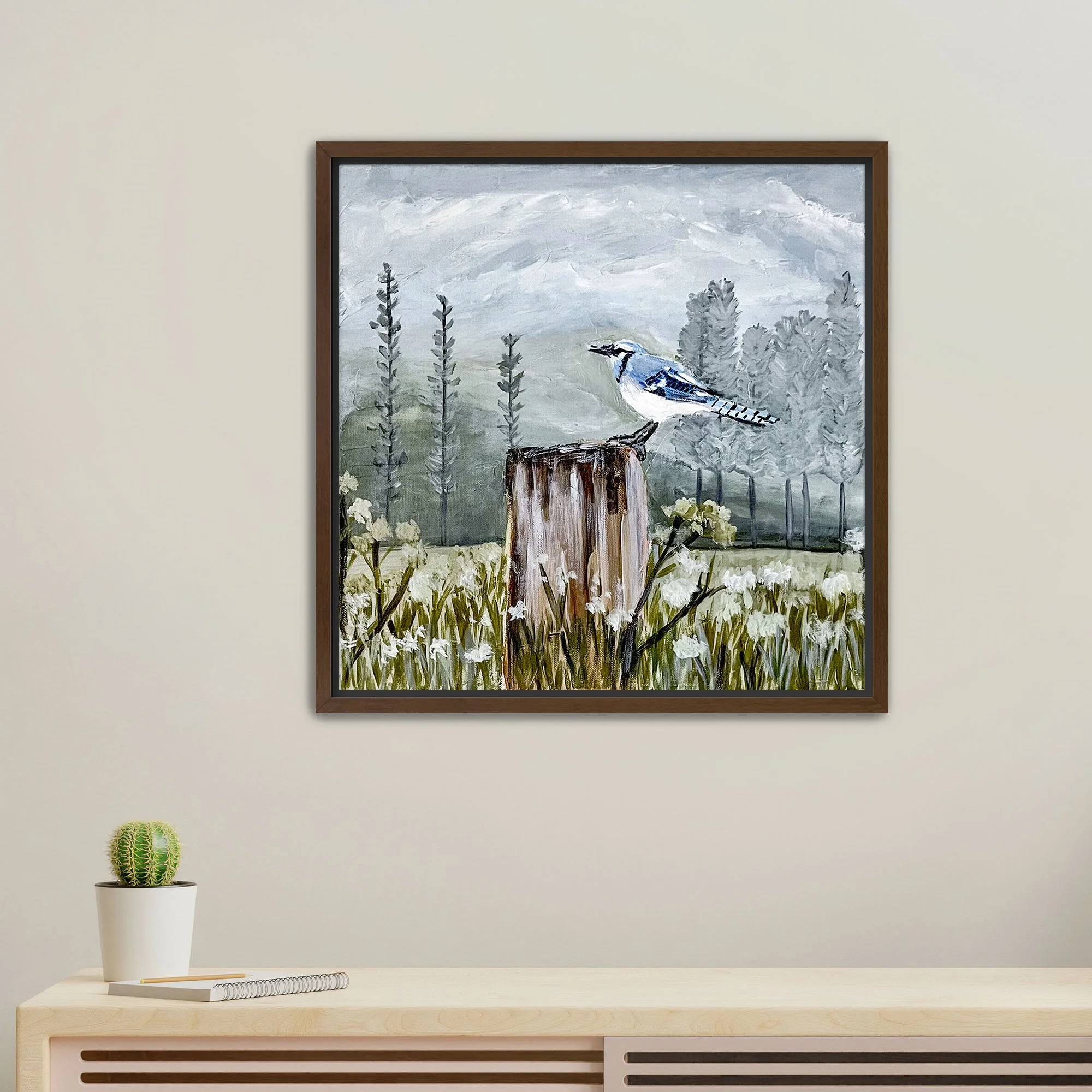 Perched in Paradise Print framed walnut.jpg