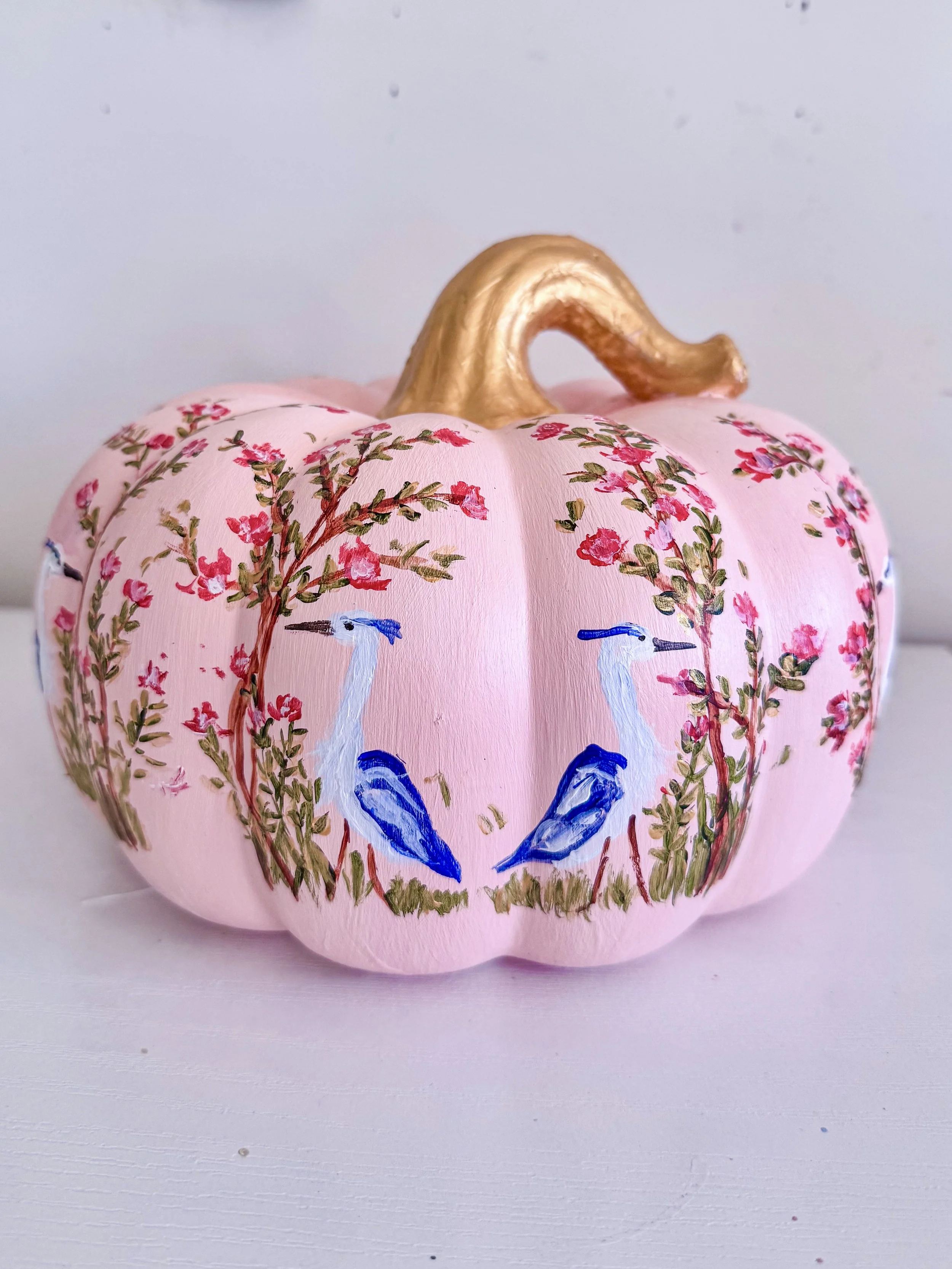 Pink Chinoiserie Pumpkin - Charlotte, NC Artist Pooja Roy-5.jpg