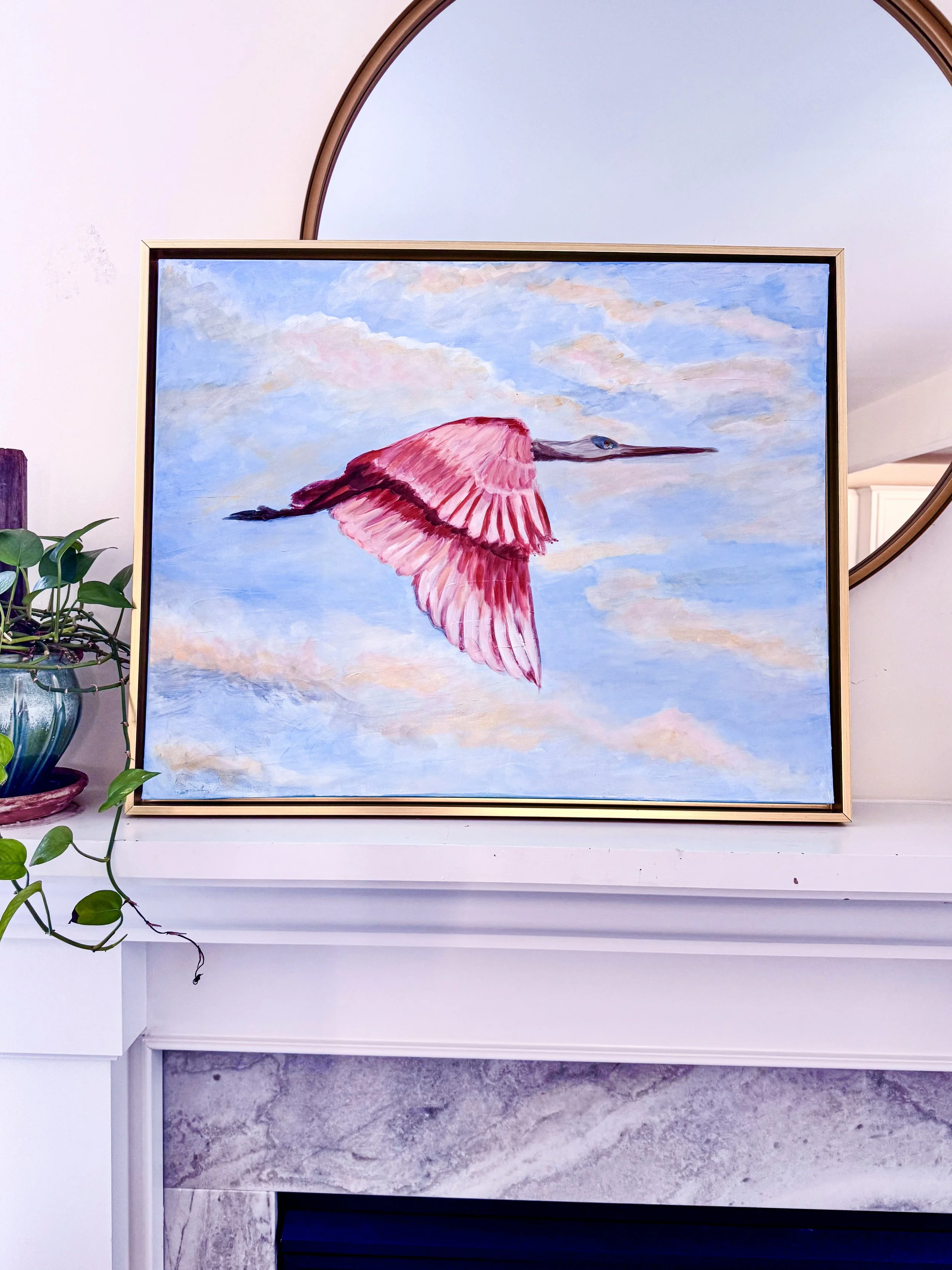 Rosey the Spoonbill Painting by Artist Pooja Roy-5.jpg