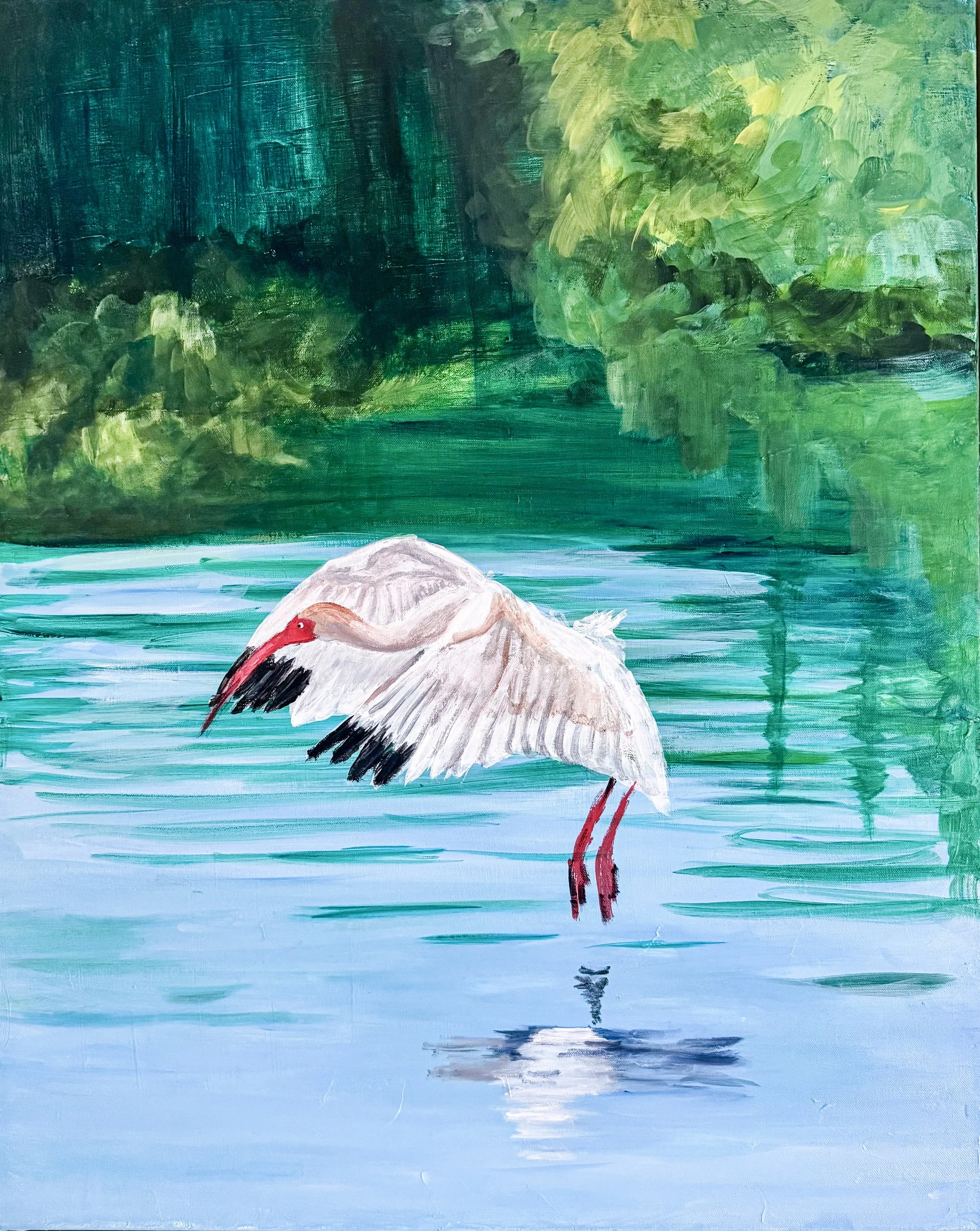 Iris the Ibis Painting by Artist Pooja Roy-closeup.jpg