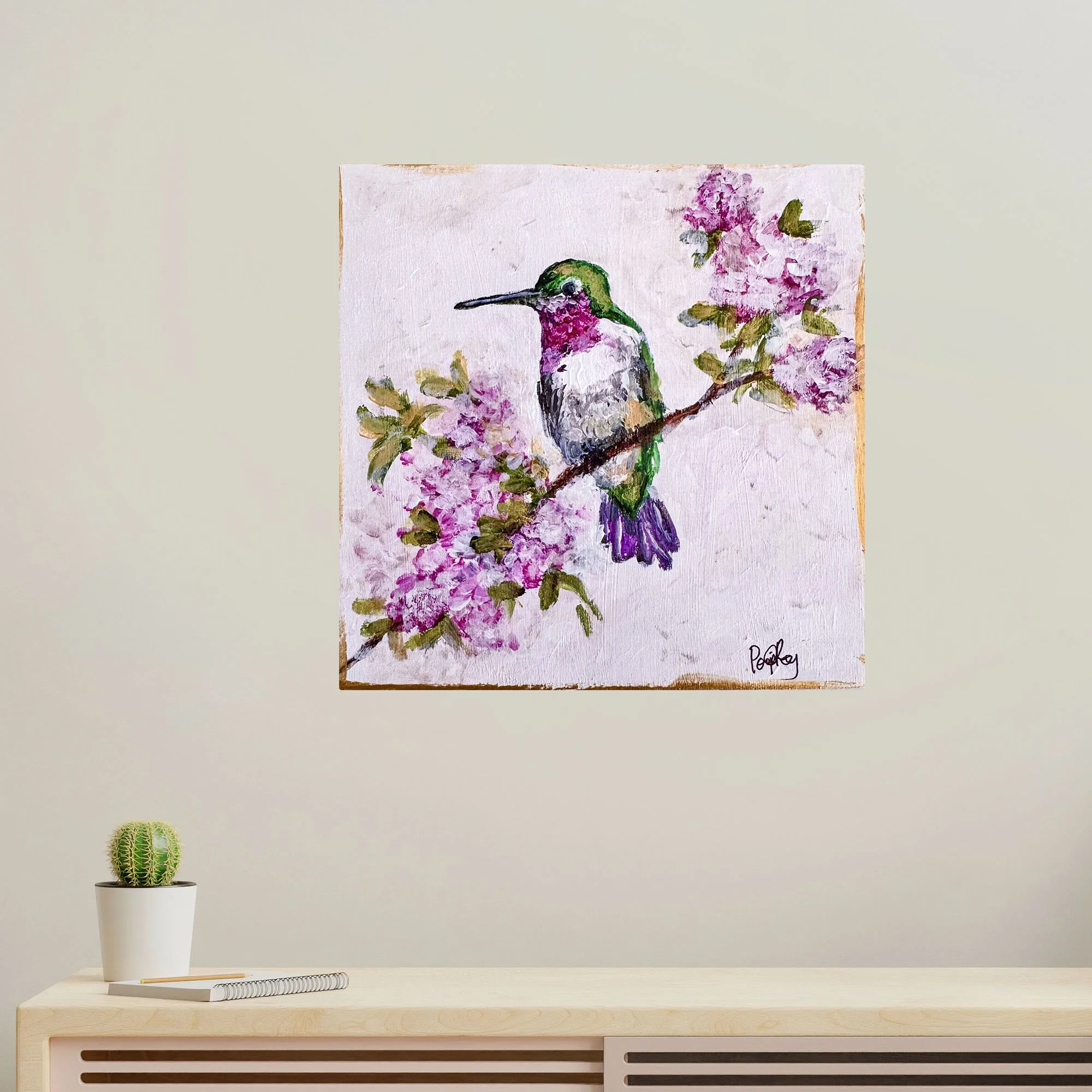 Hummingbird in Autumn Hydrangeas Print no frame.jpg