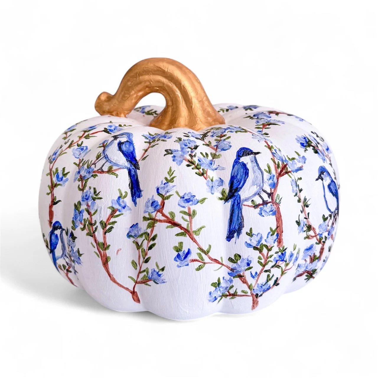 Blue and White Chinoiserie pumpkin - Charlotte, NC Artist Pooja Roy-5.JPG