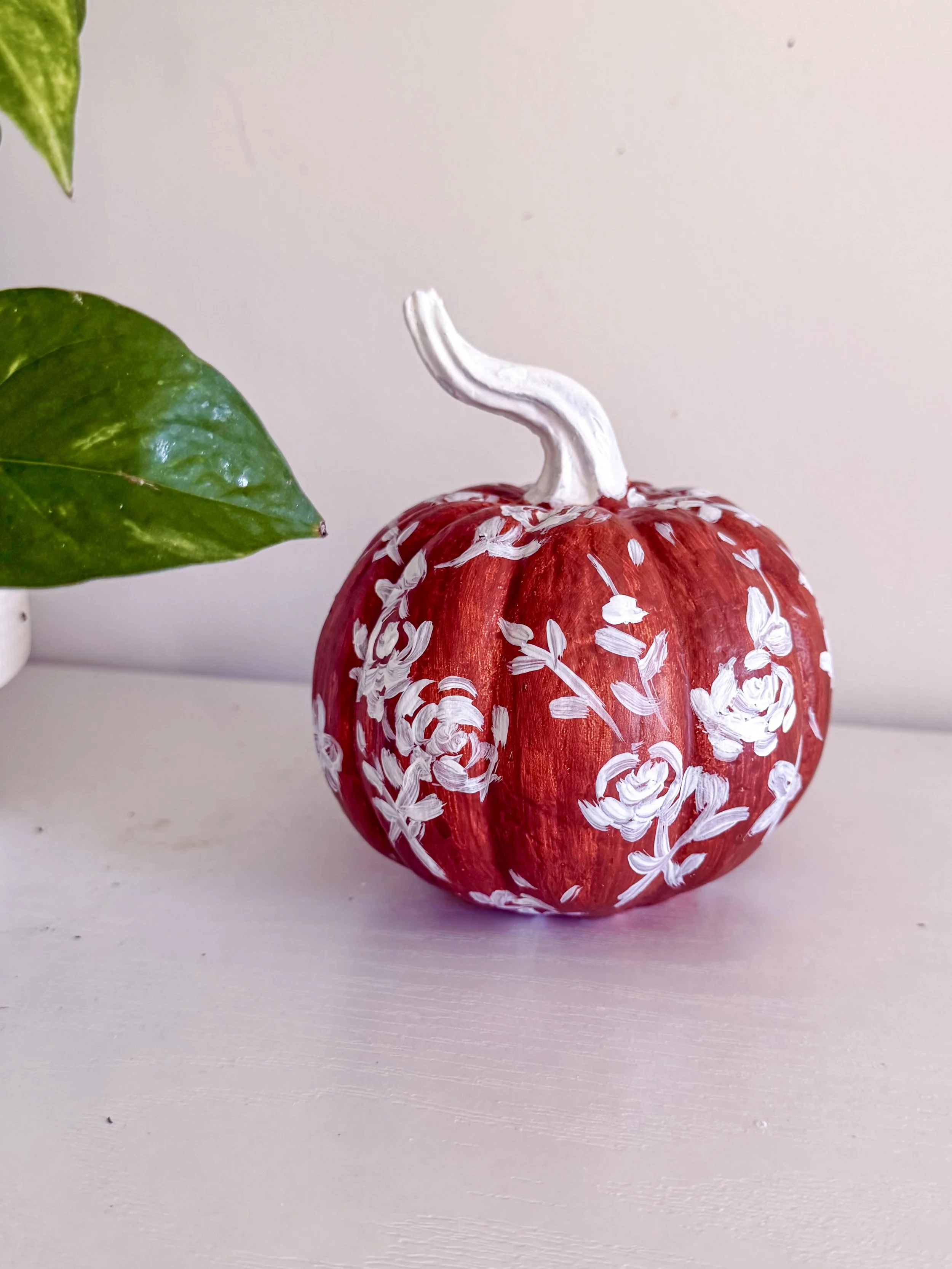Floral Brown Pumpkin by Charlotte, NC Artist Pooja Roy-2.jpg