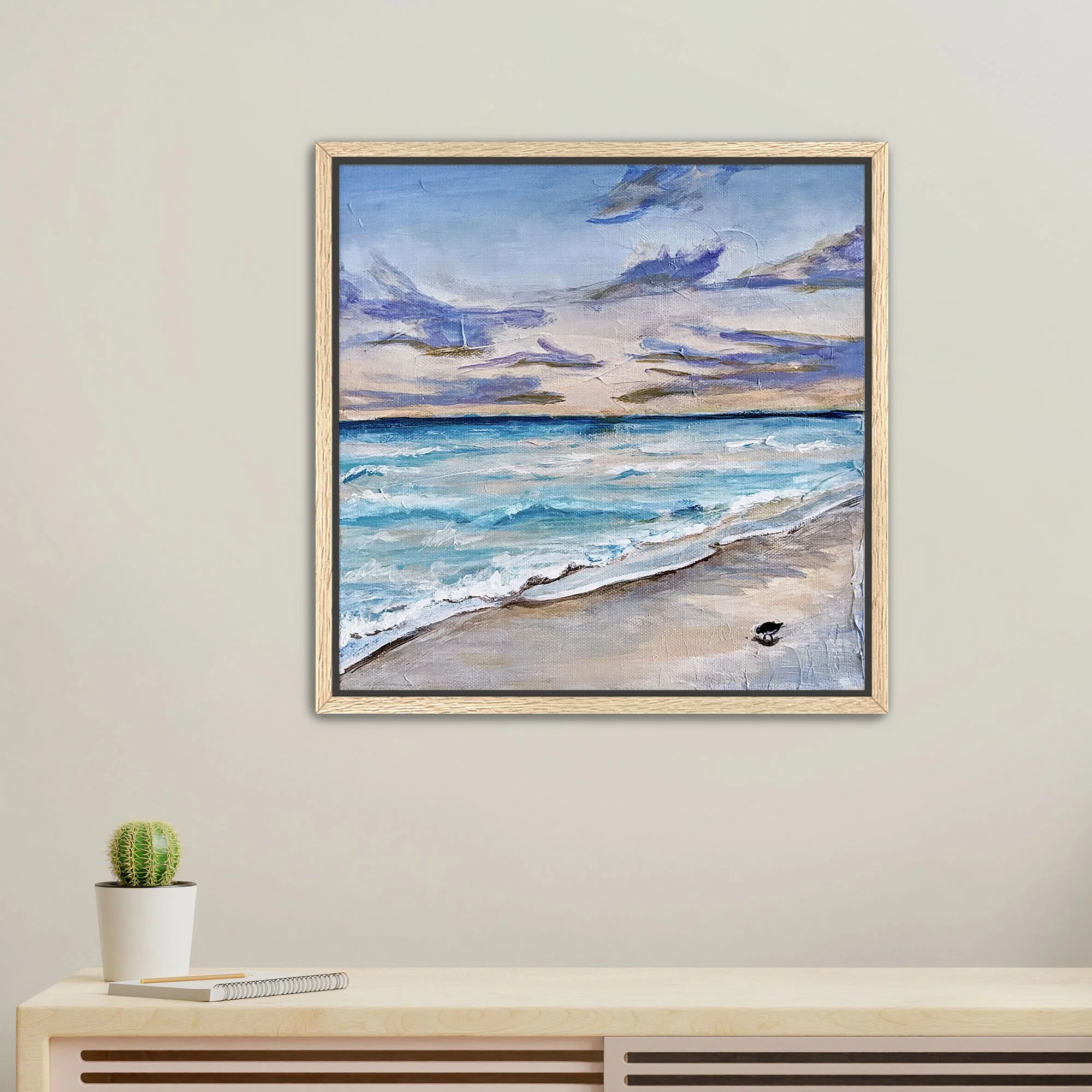 In the Beach Print framed oak.jpg