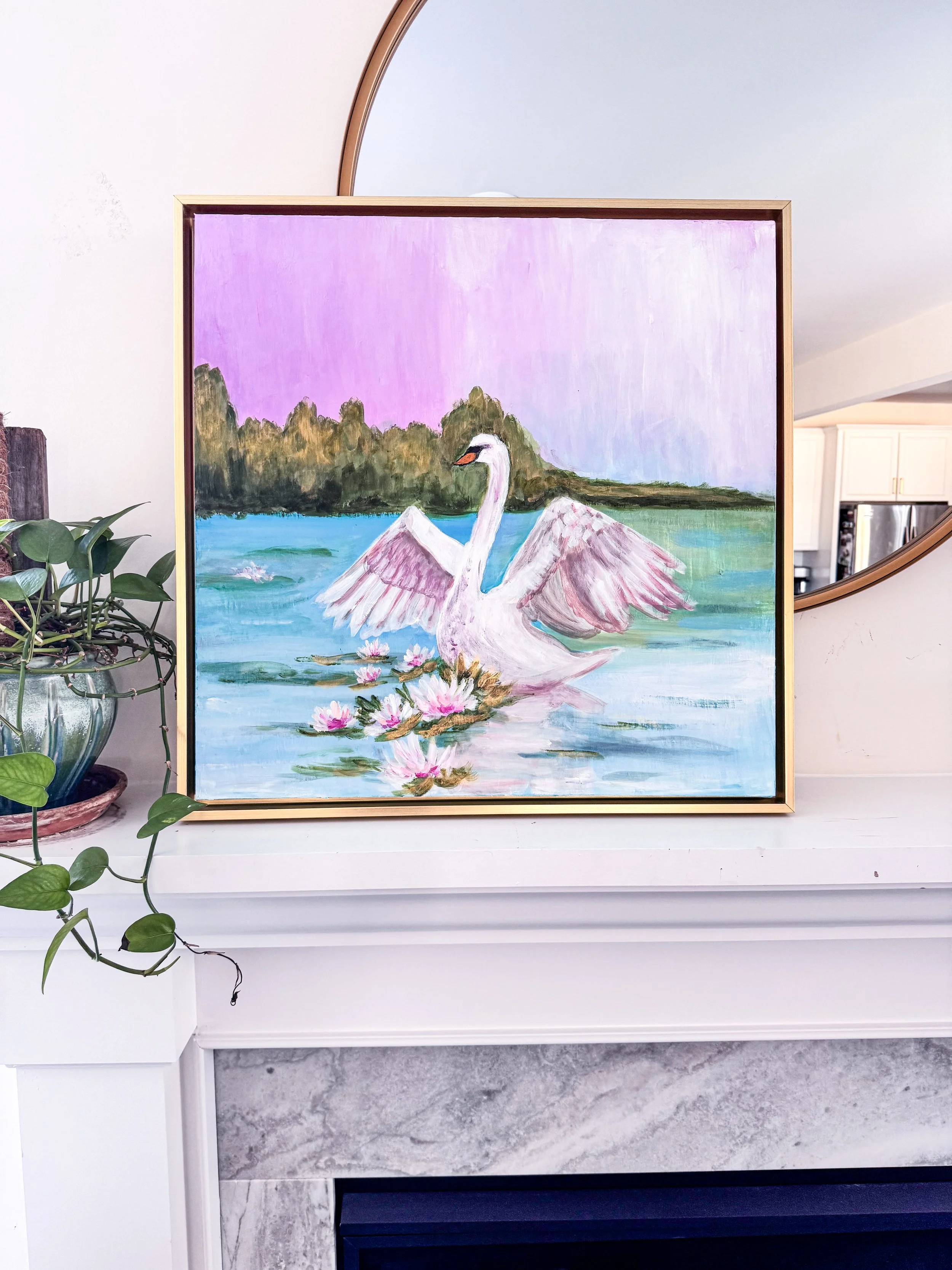 Serene Swan Painting by Artist Pooja Roy-5.JPG