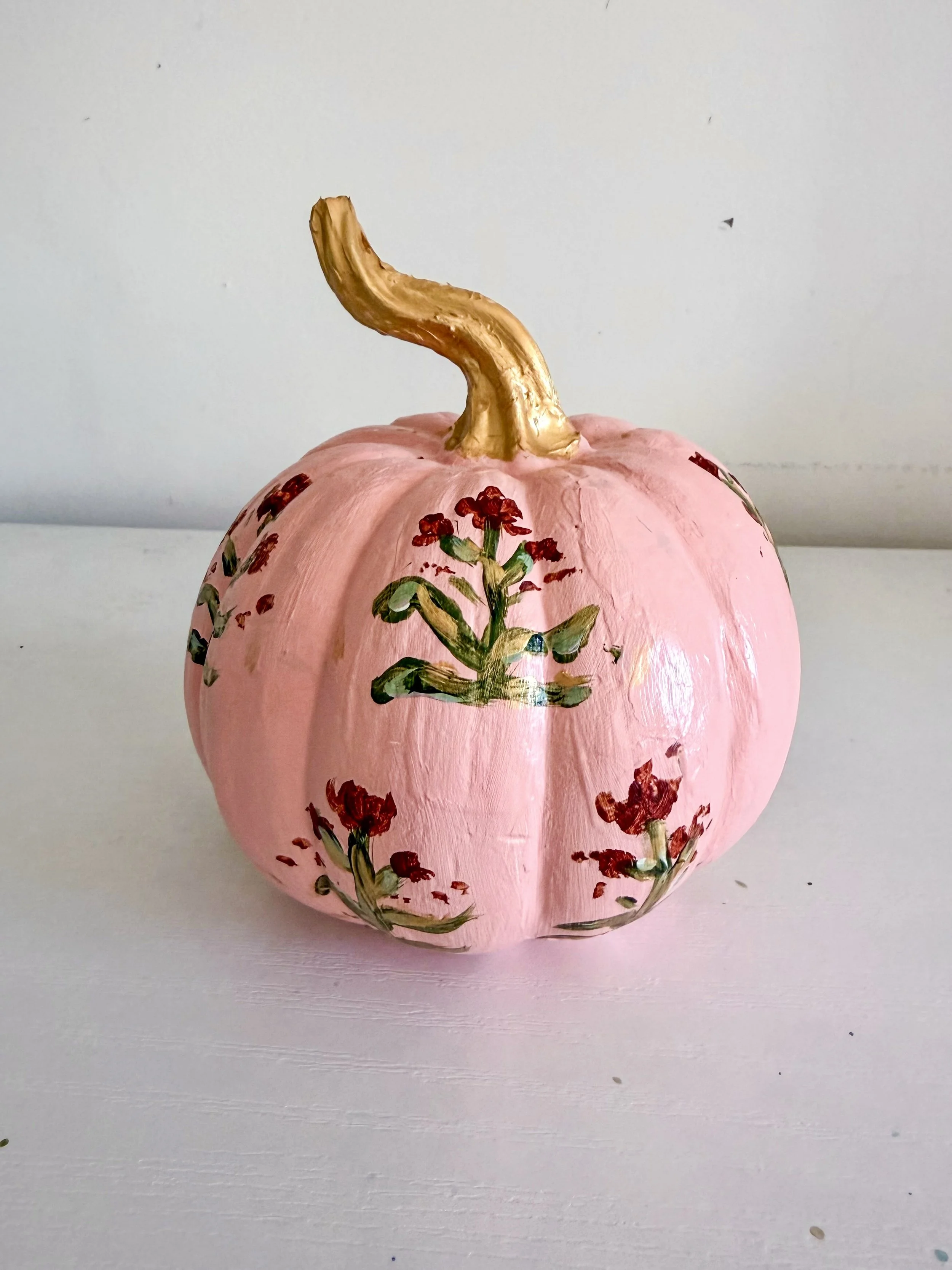 Floral Pink Pumpkin by Charlotte, NC Artist Pooja Roy-1.jpg