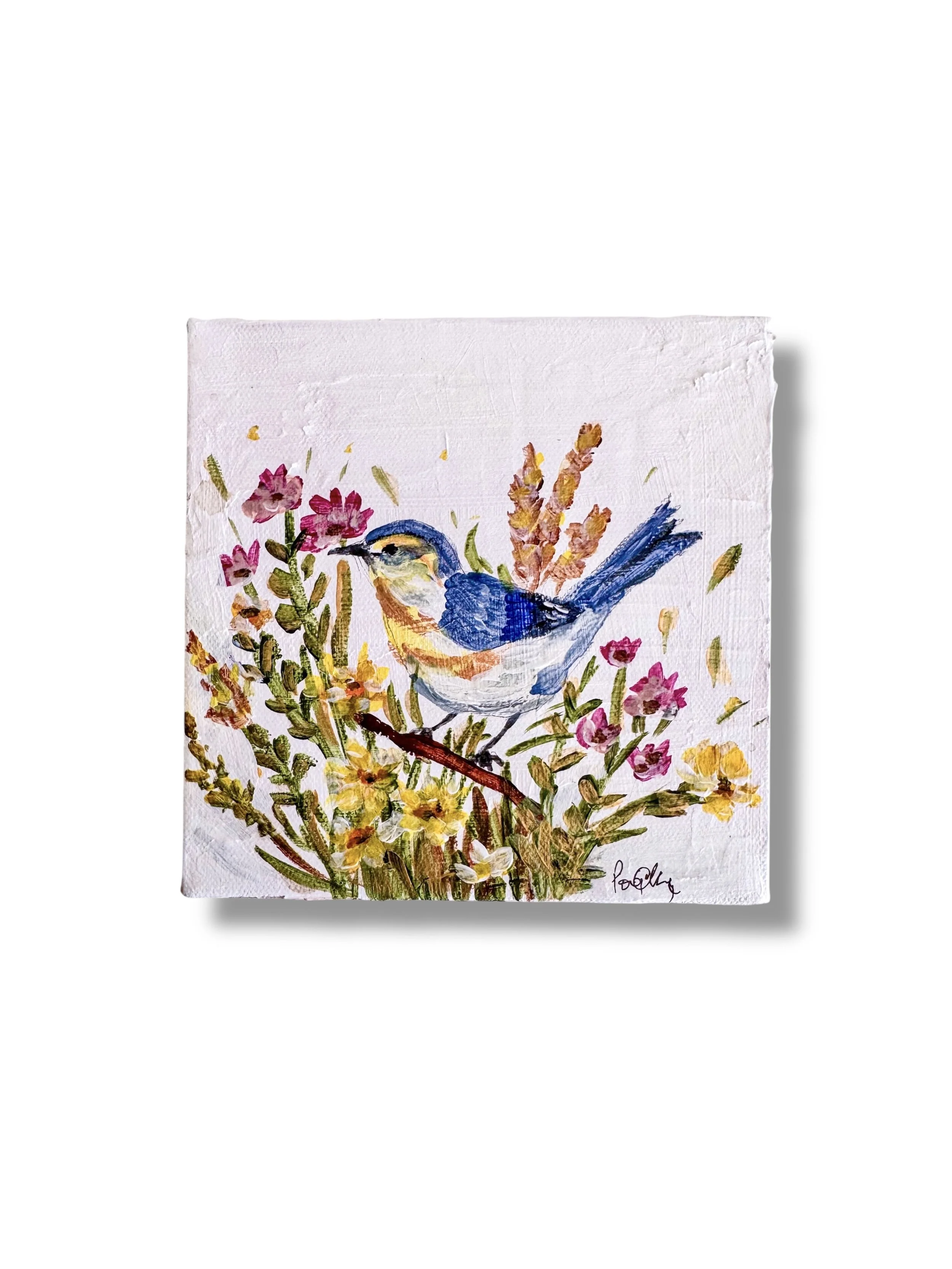 Bluebird in Wildflowers Print by Charlotte, NC Artist Pooja Roy.jpg