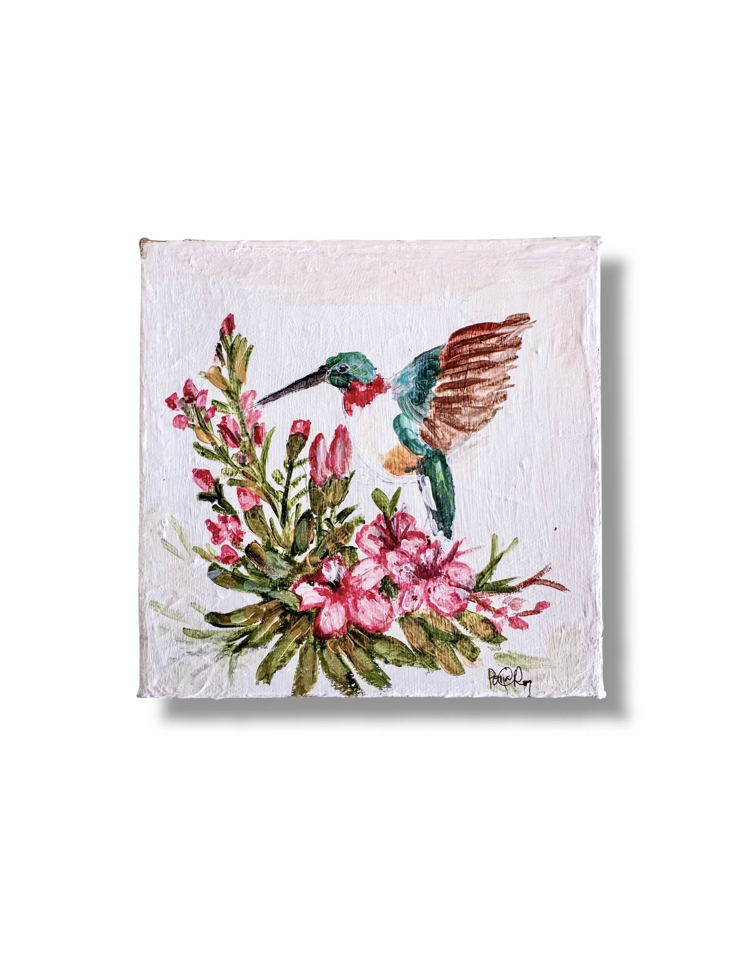 Acrylic painting of Hummingbird in Blooms by Charlotte, NC Artist Pooja Roy-1.jpg