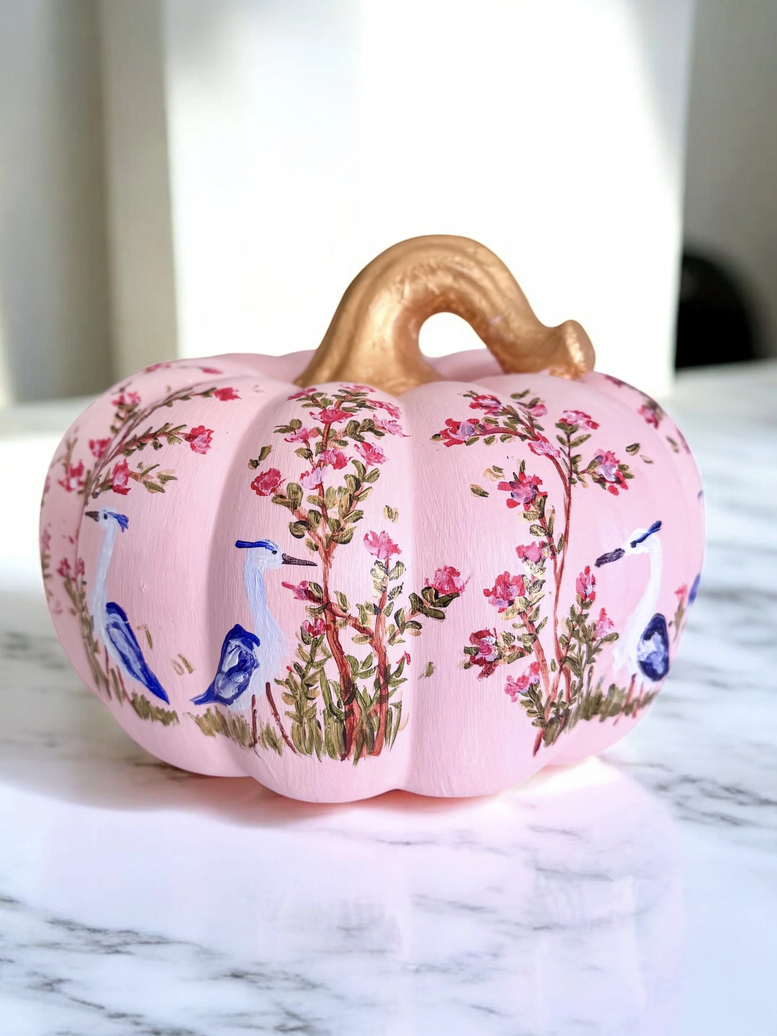 Pink Chinoiserie Pumpkin - Charlotte, NC Artist Pooja Roy-3.jpg