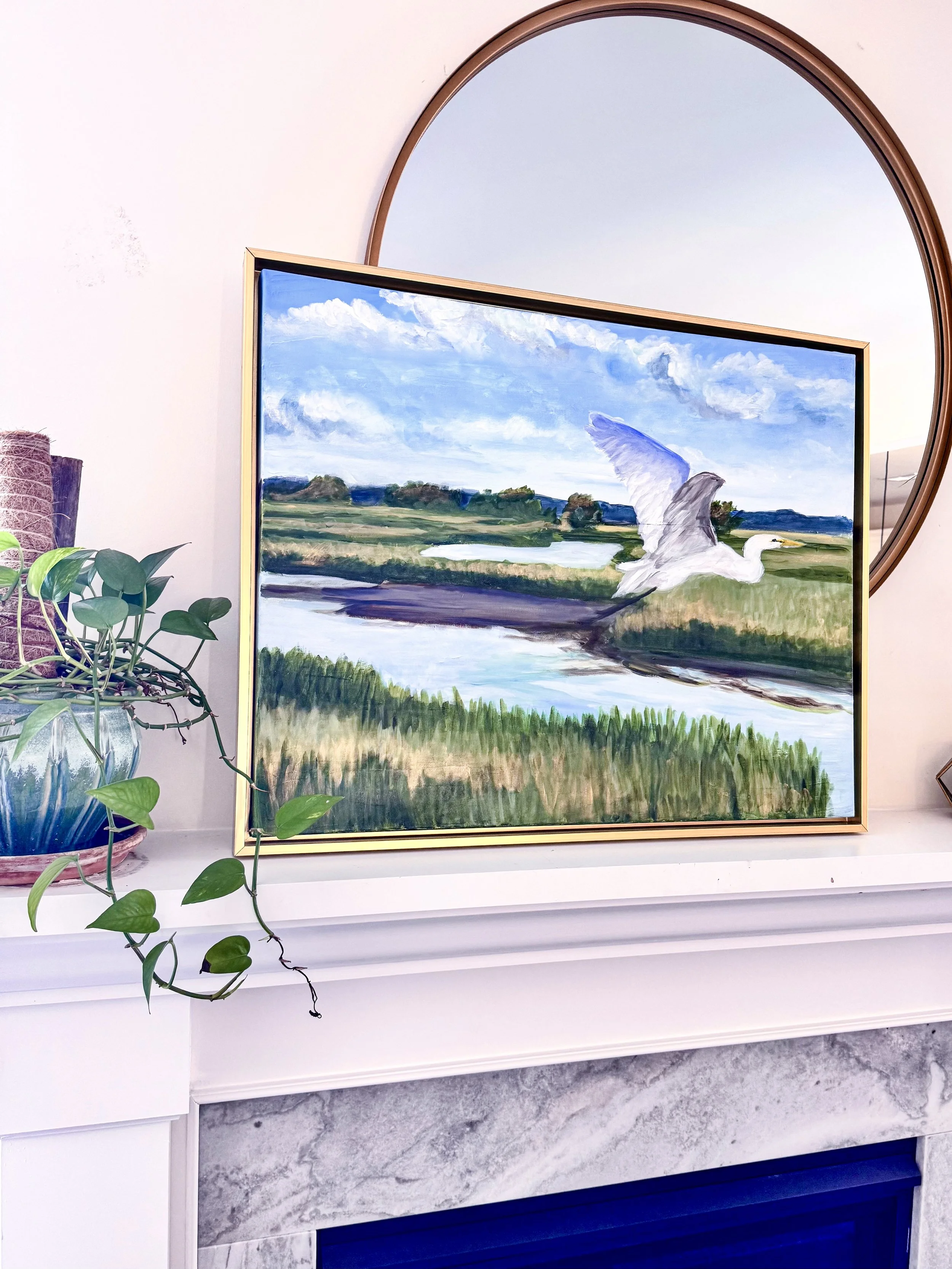 Flight in Marsh Painting by Artist Pooja Roy-3.jpg