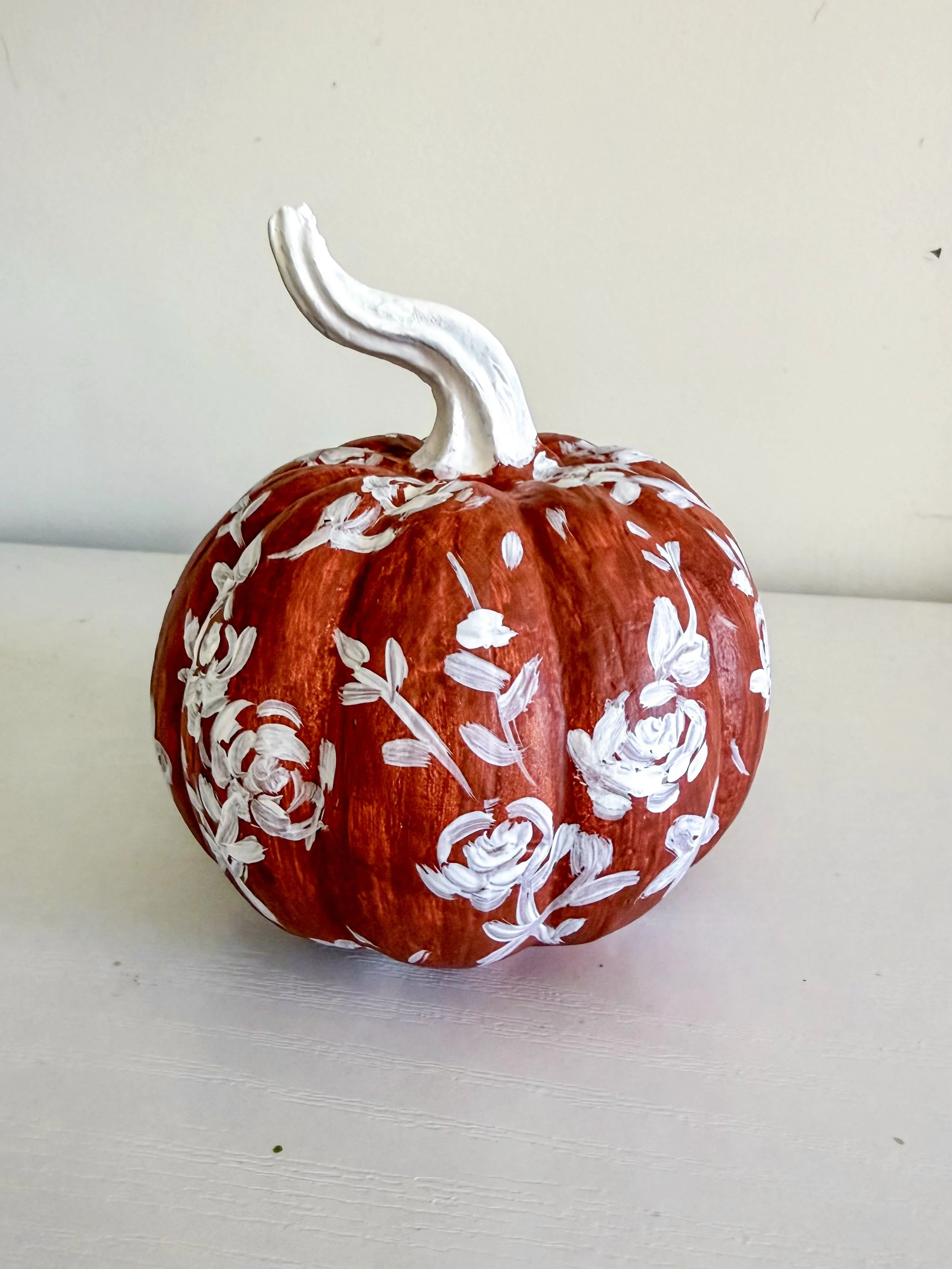 Floral Brown Pumpkin by Charlotte, NC Artist Pooja Roy-1.jpg