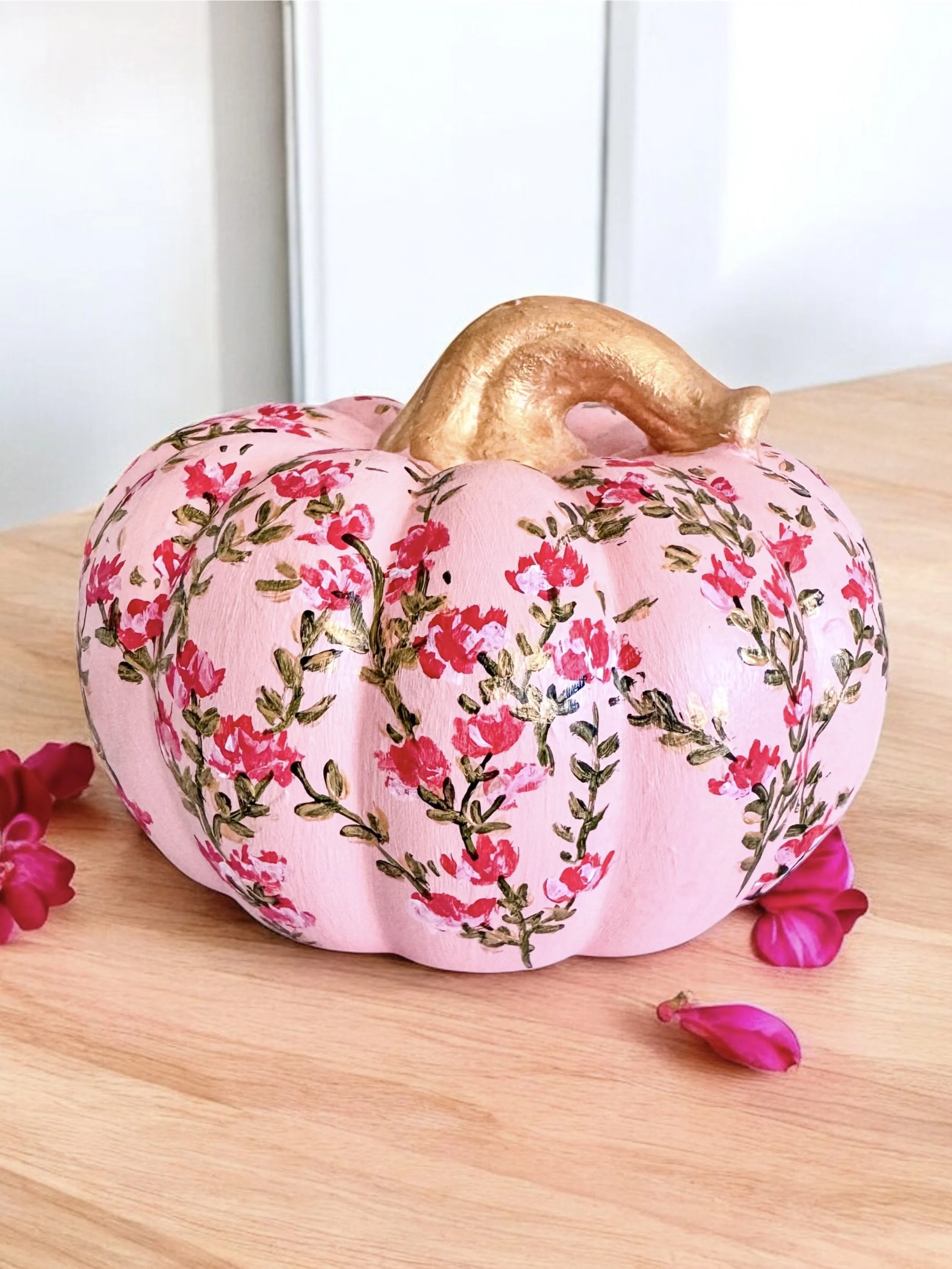 Pink Chinoiserie Pumpkin small - Charlotte, NC Artist Pooja Roy-5.jpg