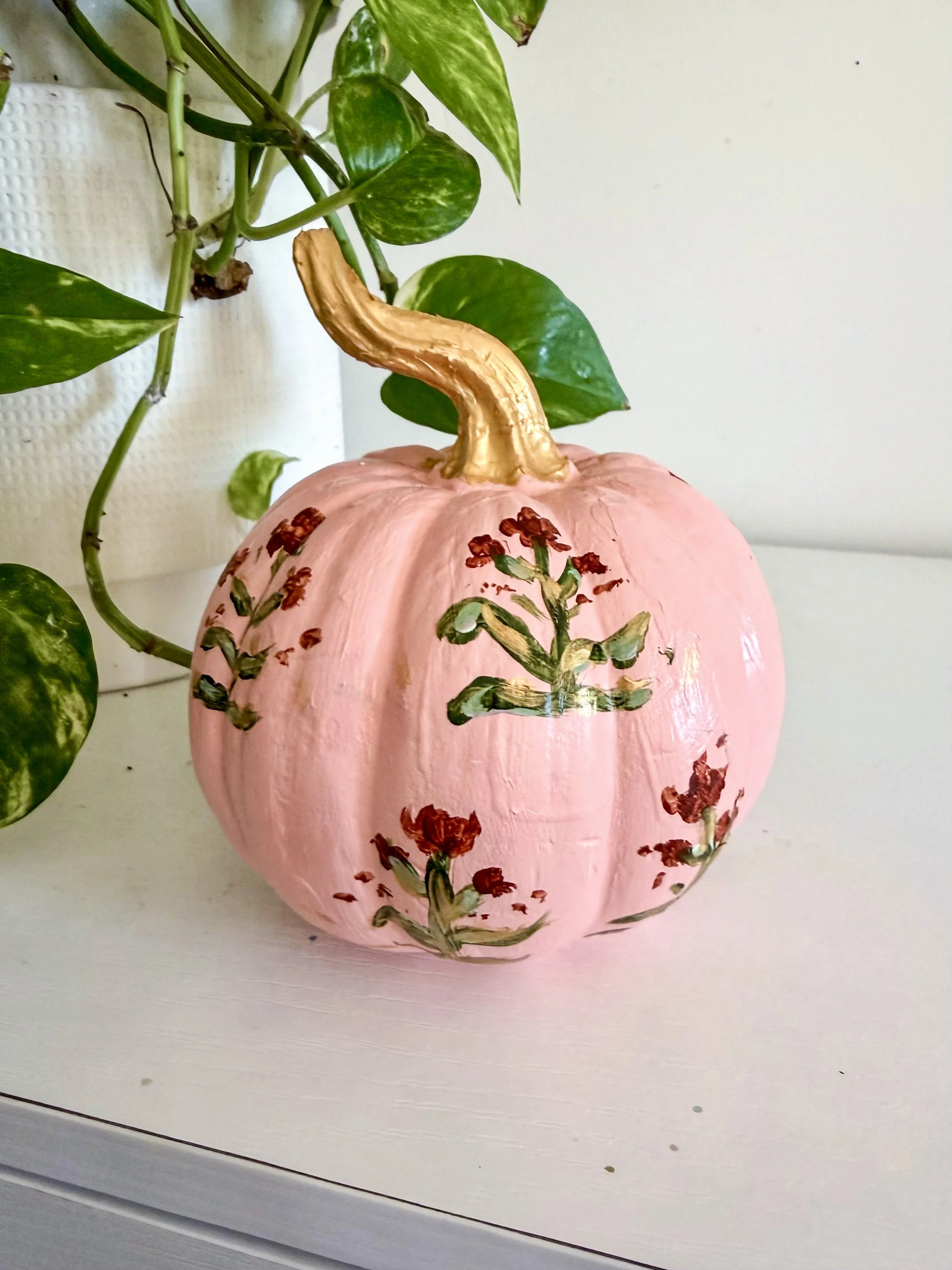 Floral Pink Pumpkin by Charlotte, NC Artist Pooja Roy-2.jpg