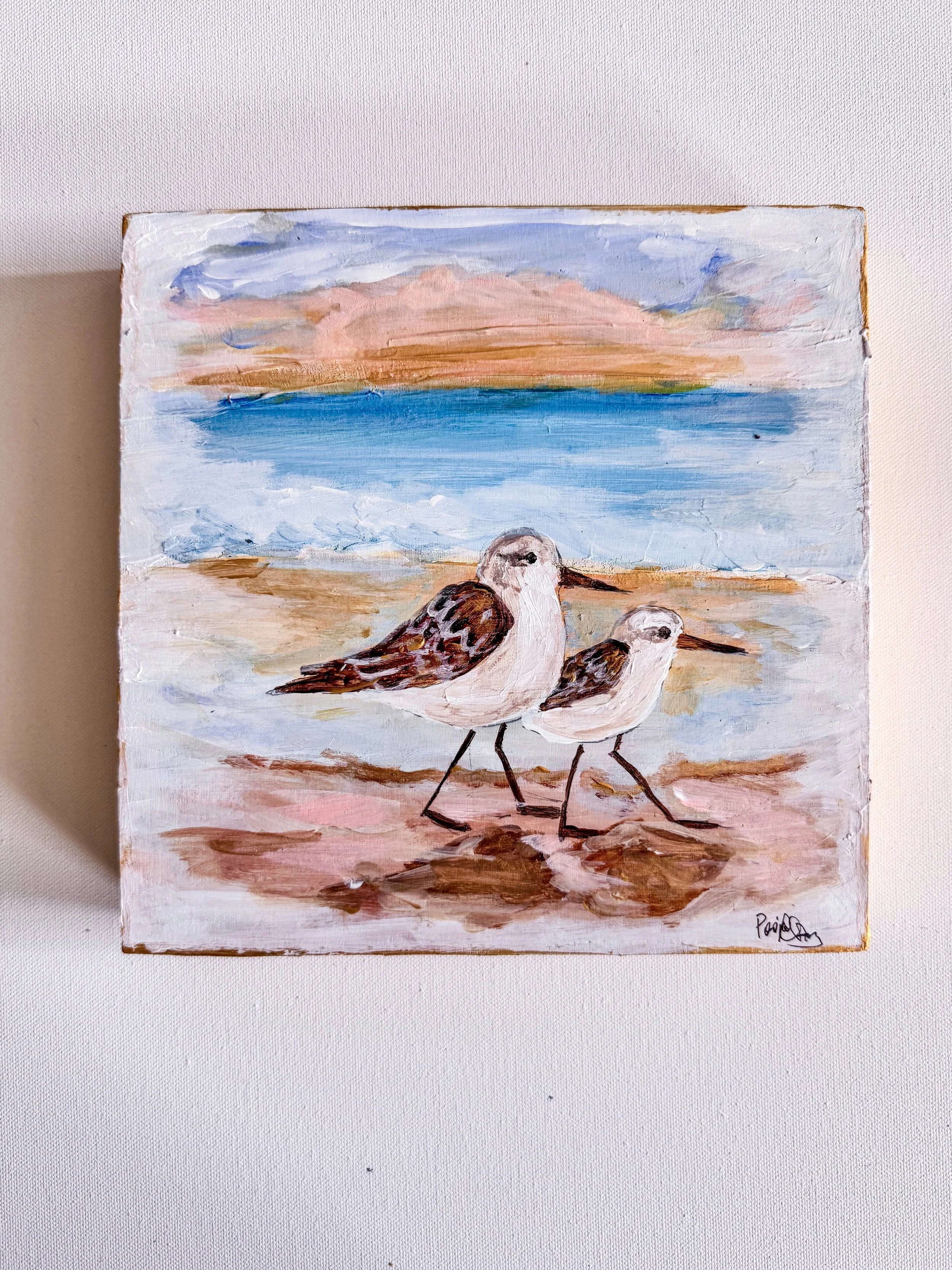 Acrylic painting of Scurrying Sandpipers by Charlotte, NC Artist Pooja Roy-4.jpg