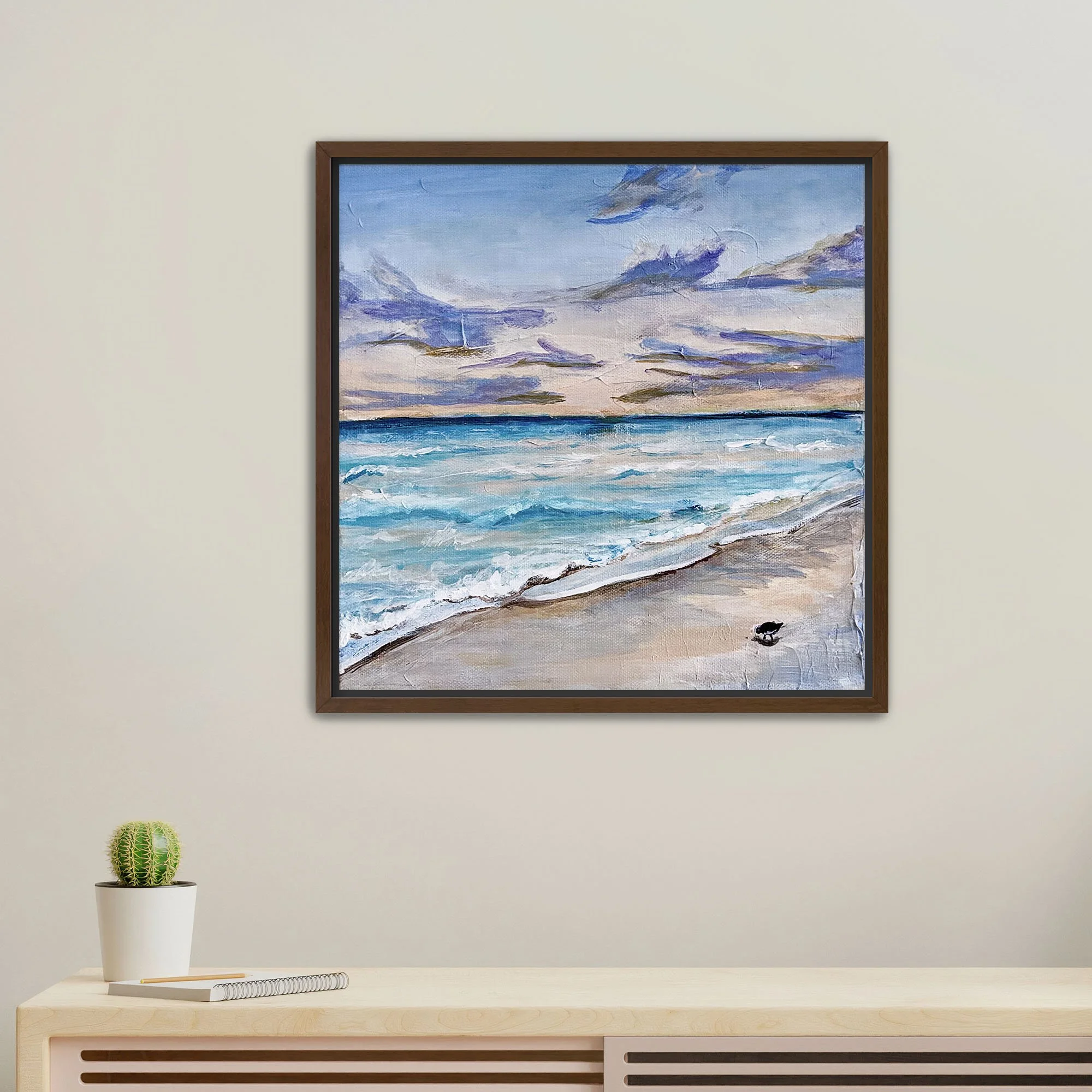 In the Beach Print framed walnut.jpg