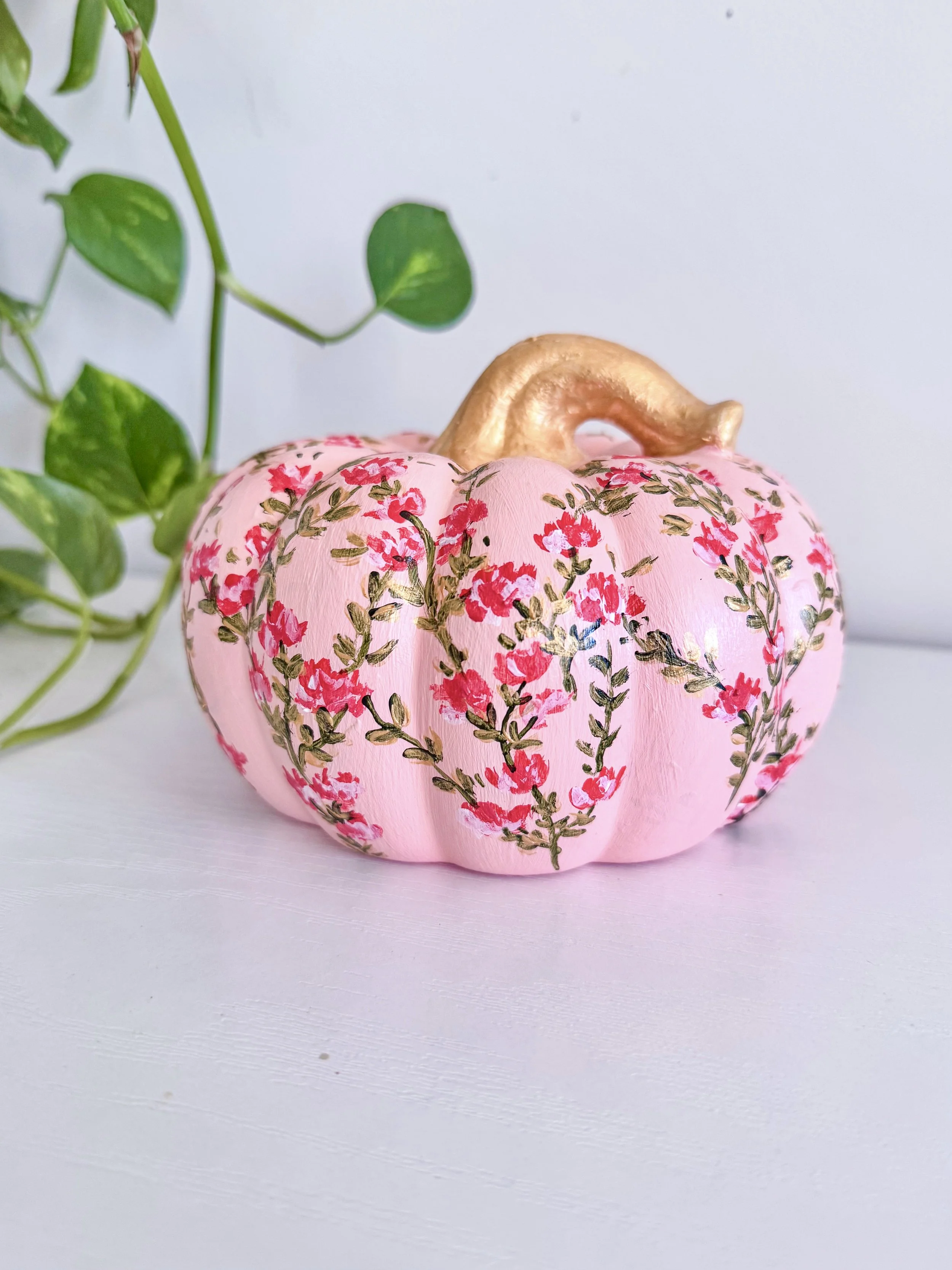 Pink Chinoiserie Pumpkin small - Charlotte, NC Artist Pooja Roy-3.jpg
