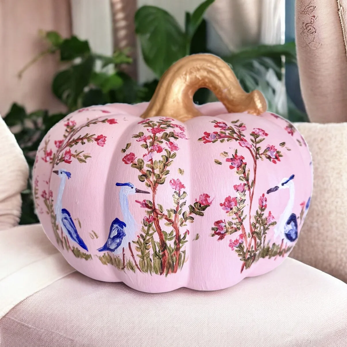 Pink Chinoiserie Pumpkin - Charlotte, NC Artist Pooja Roy-2.jpg