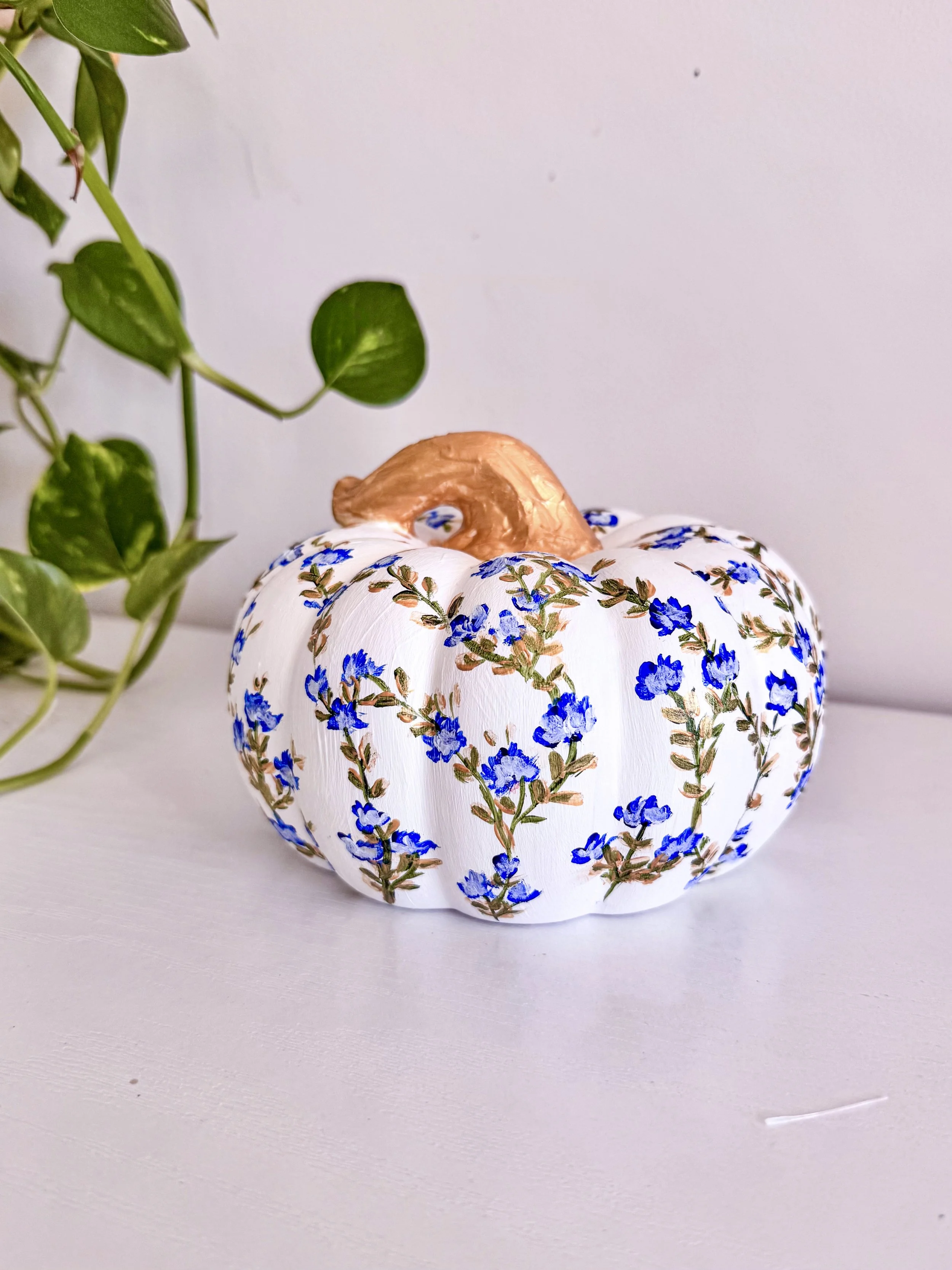 Blue and White Chinoiserie pumpkin small - Charlotte, NC Artist Pooja Roy-2.jpg