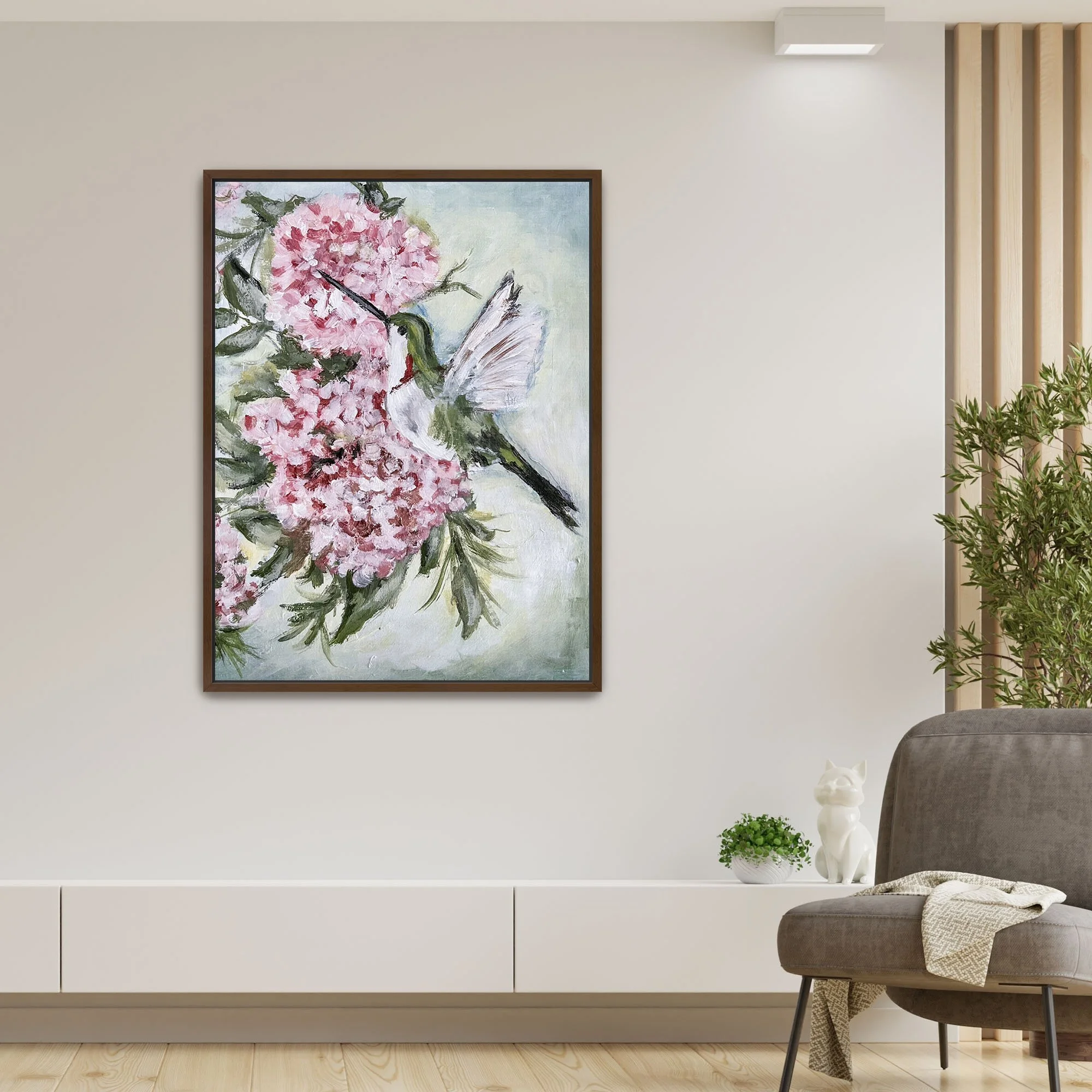 Healing Hummingbird Print framed walnut.jpg