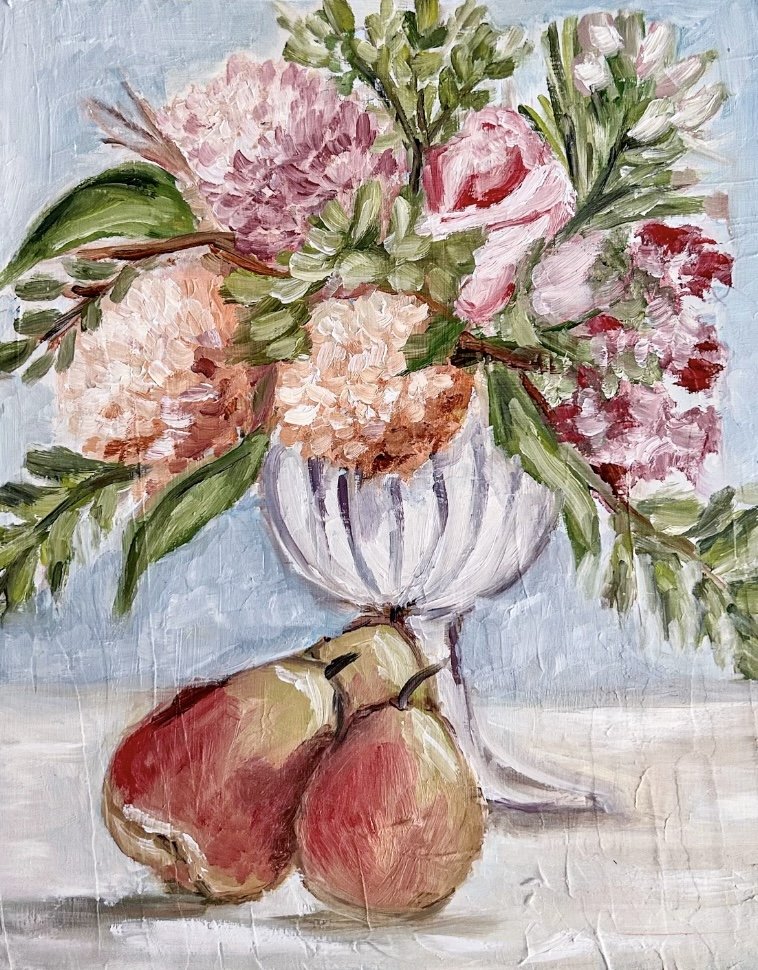 Hydrangeas & Pear closeup.jpg