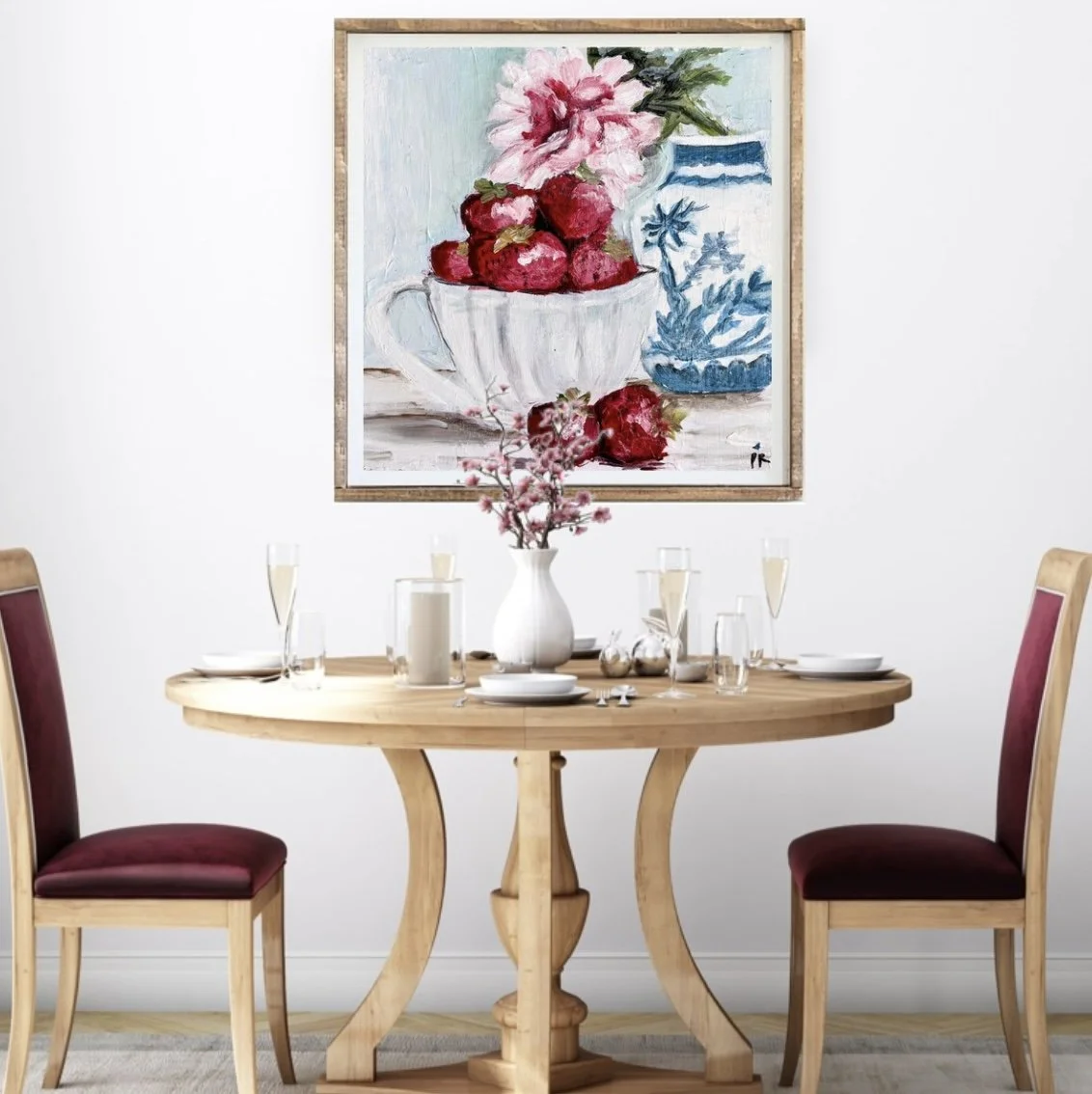 Strawberries & Roses paper print framed mockup 1.jpg