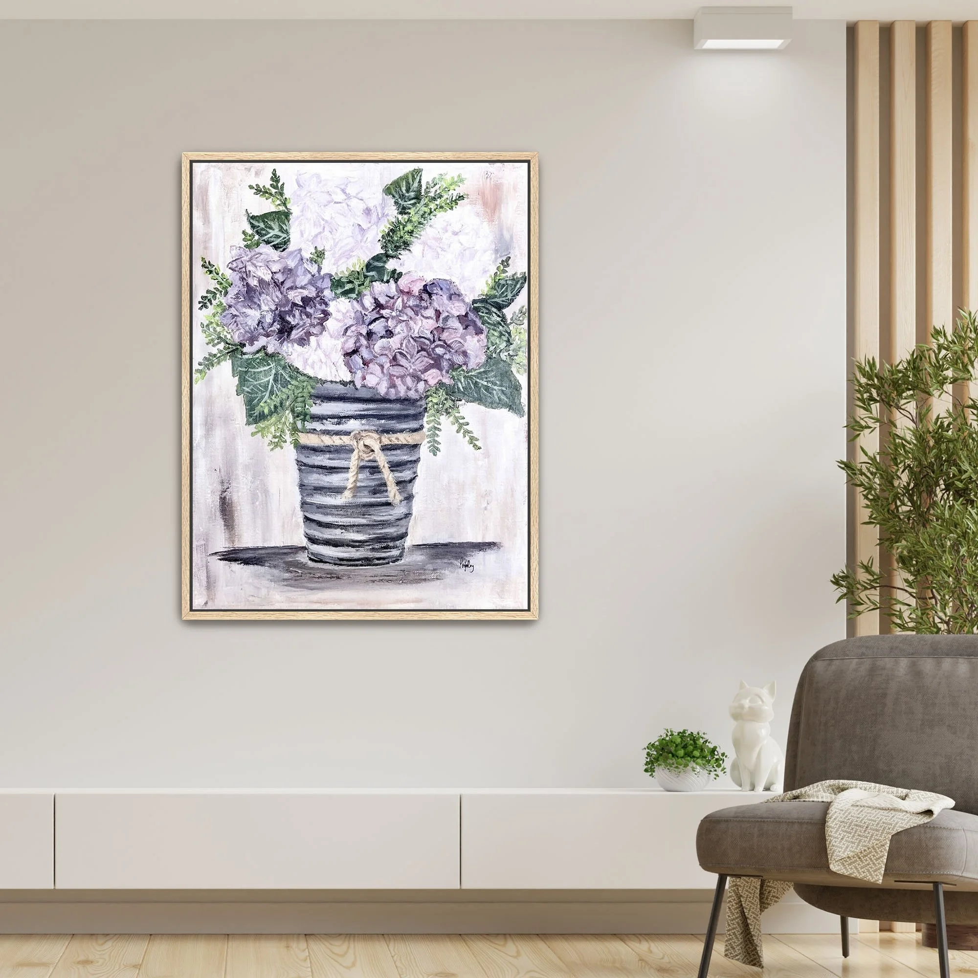 Hydrangea Print framed oak.jpg
