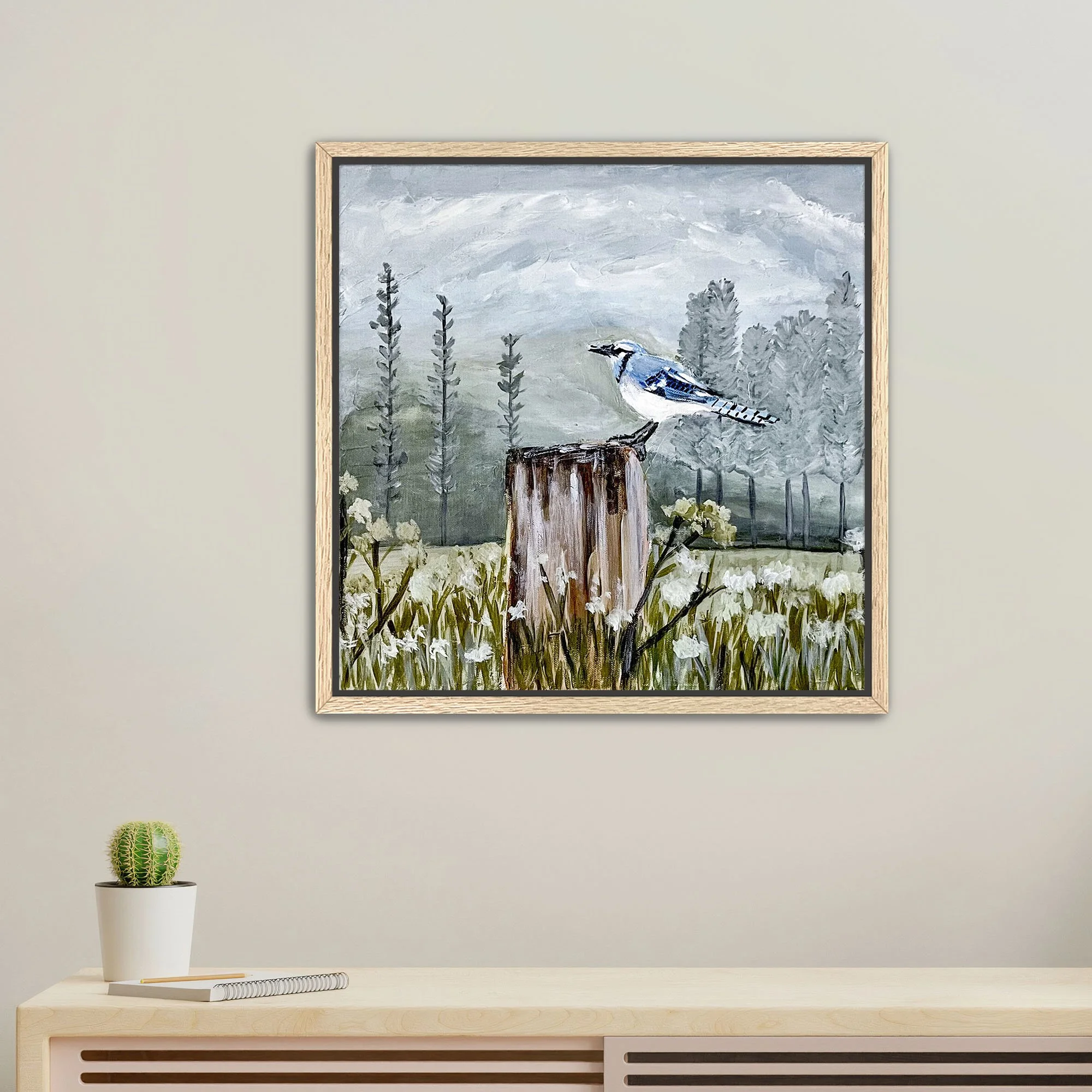 Perched in Paradise Print framed oak.jpg