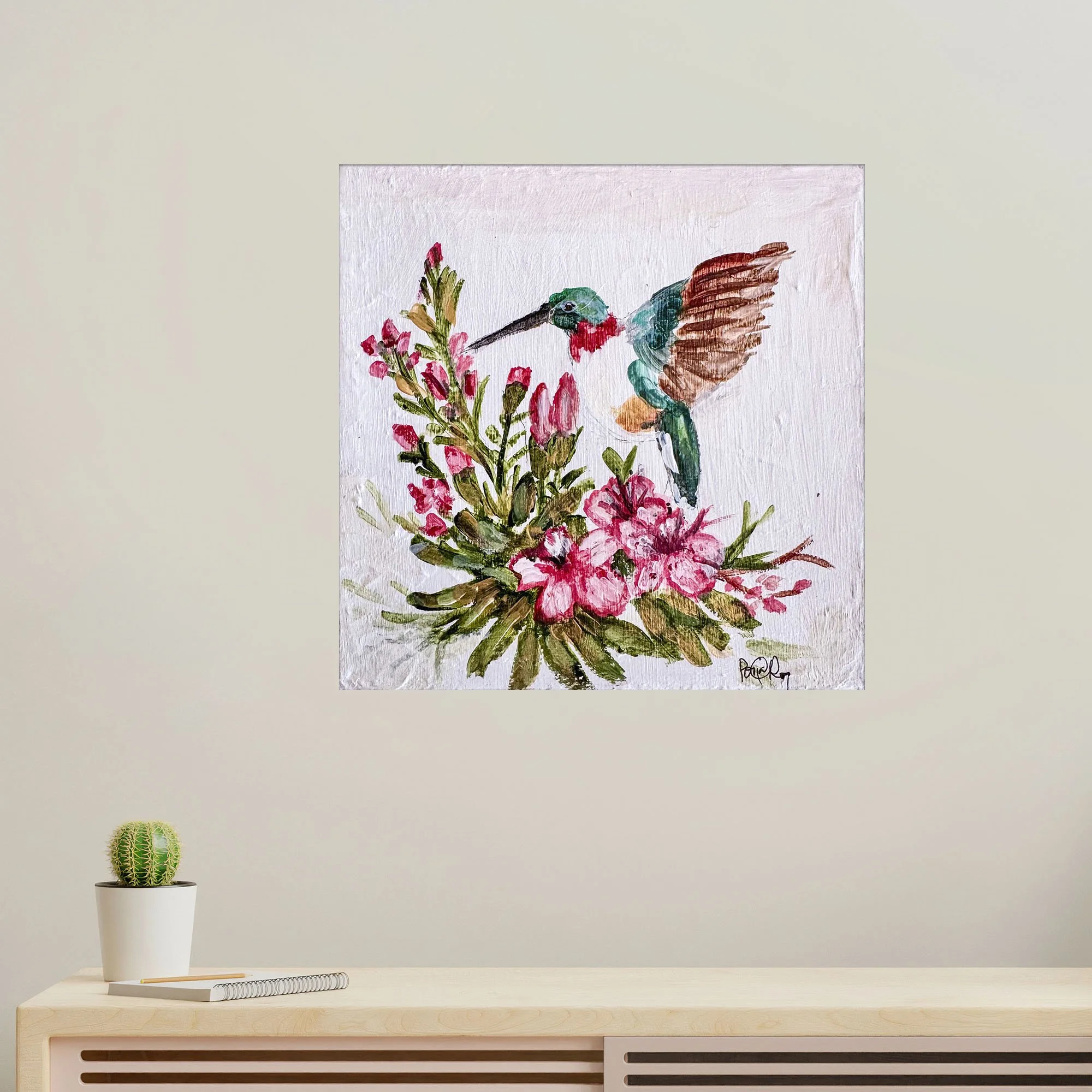 Hummingbird in Blooms unframed.jpg
