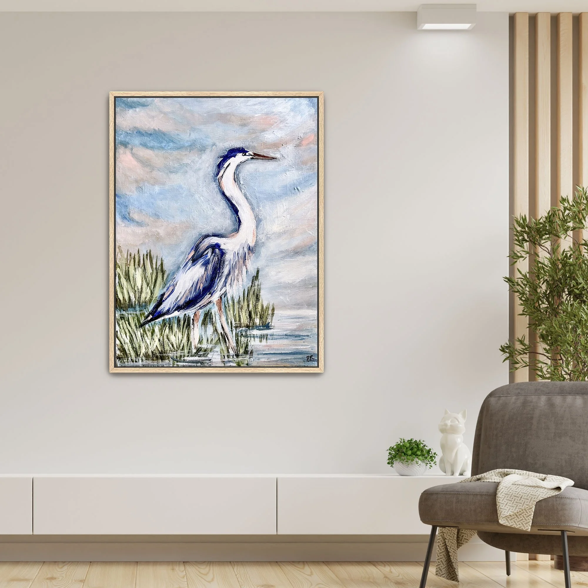 Blue Beauty Print framed oak.jpg