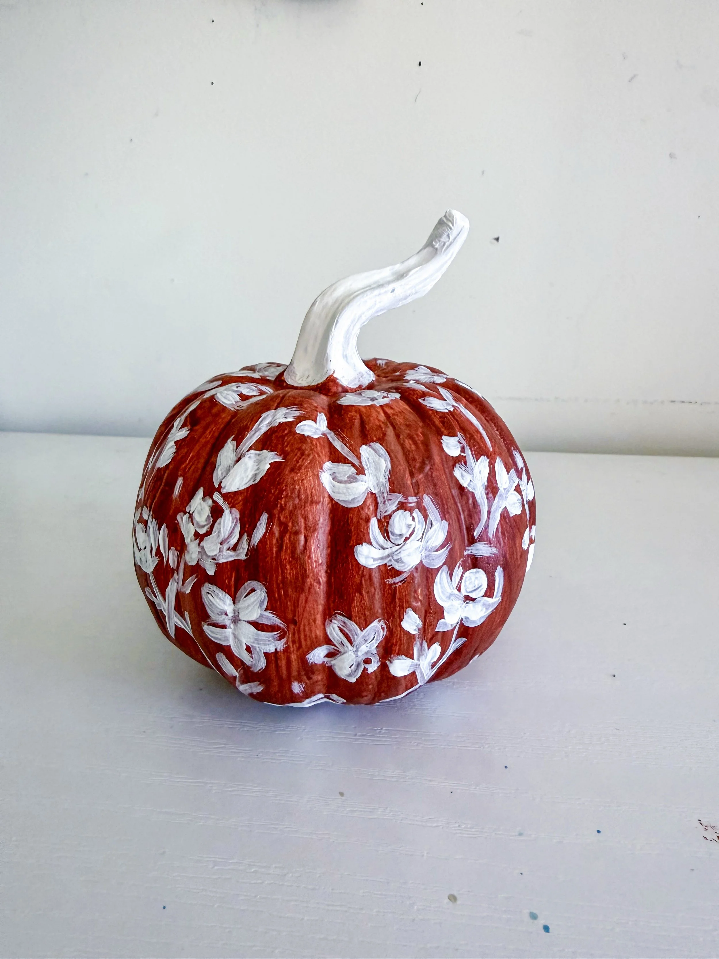 Floral Brown Pumpkin by Charlotte, NC Artist Pooja Roy.jpg