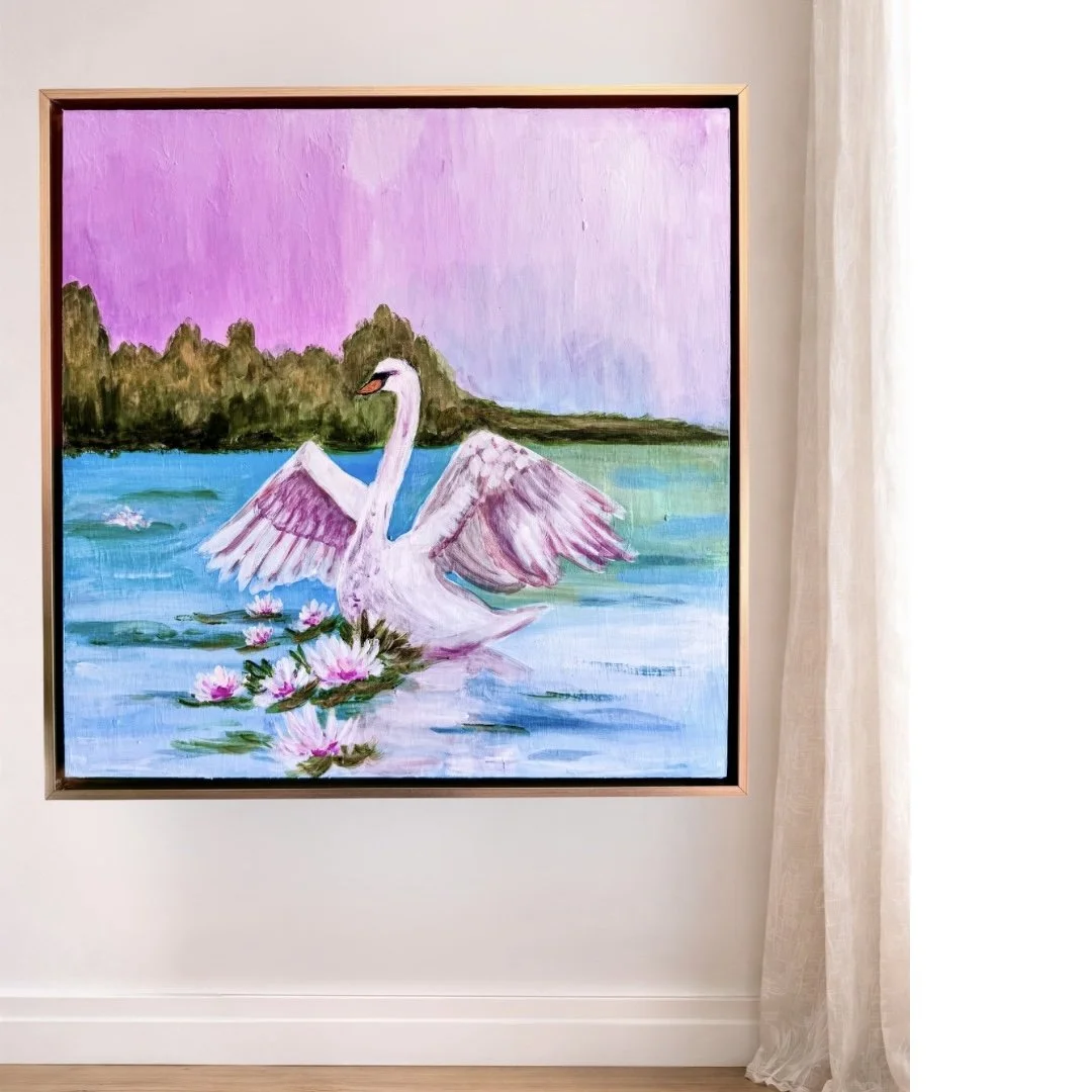 Serene Swan Painting by Artist Pooja Roy.jpg