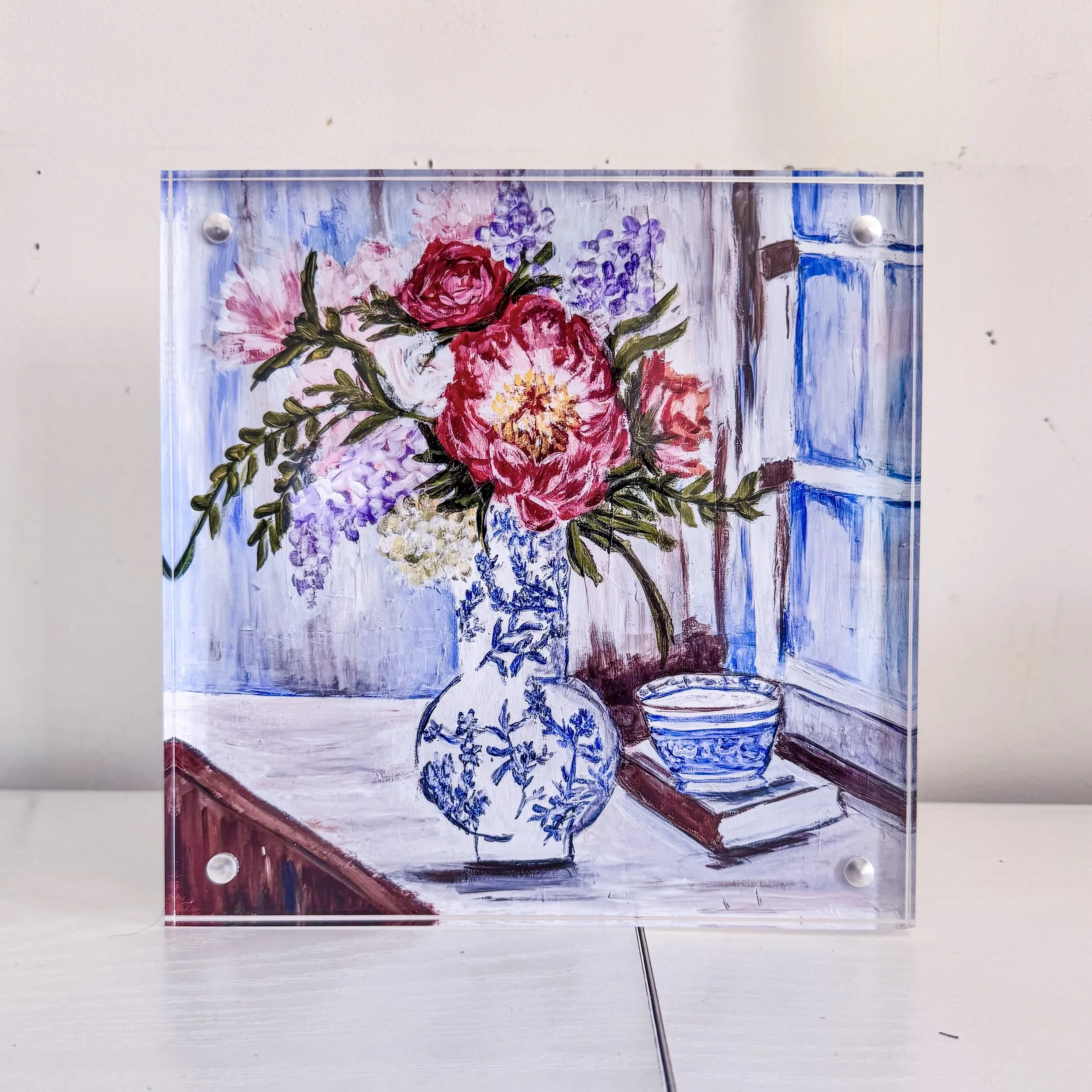 Peony Season Acrylic Block Print by Artist Pooja Roy_1.jpg