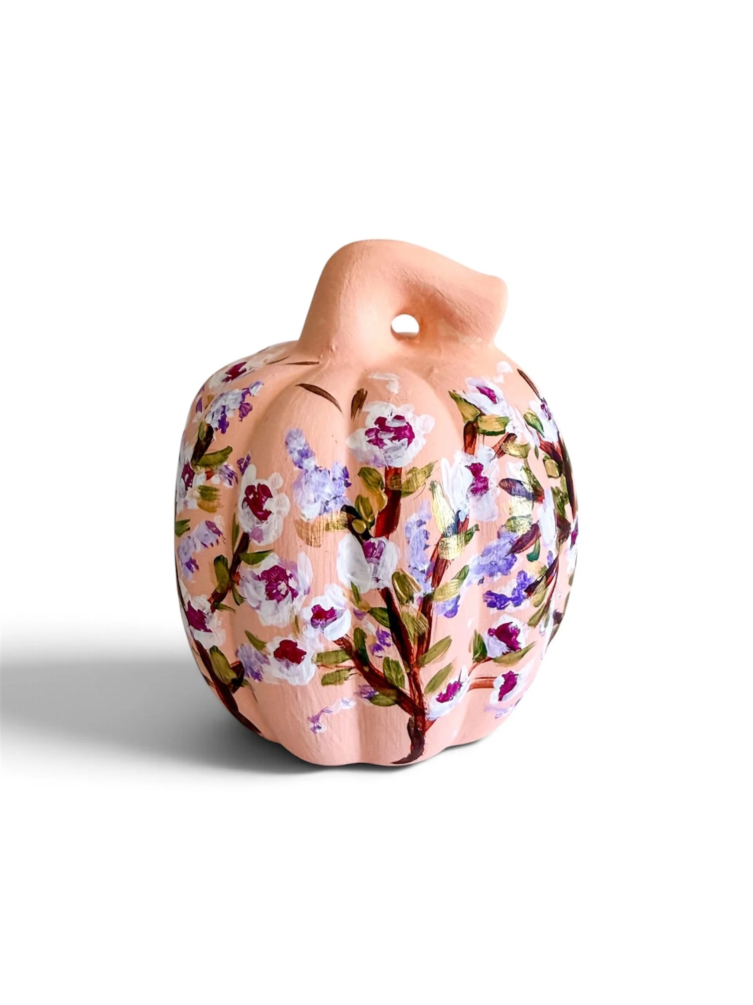 Floral Peach Pumpkin by Charlotte, NC Artist Pooja Roy-3.JPG