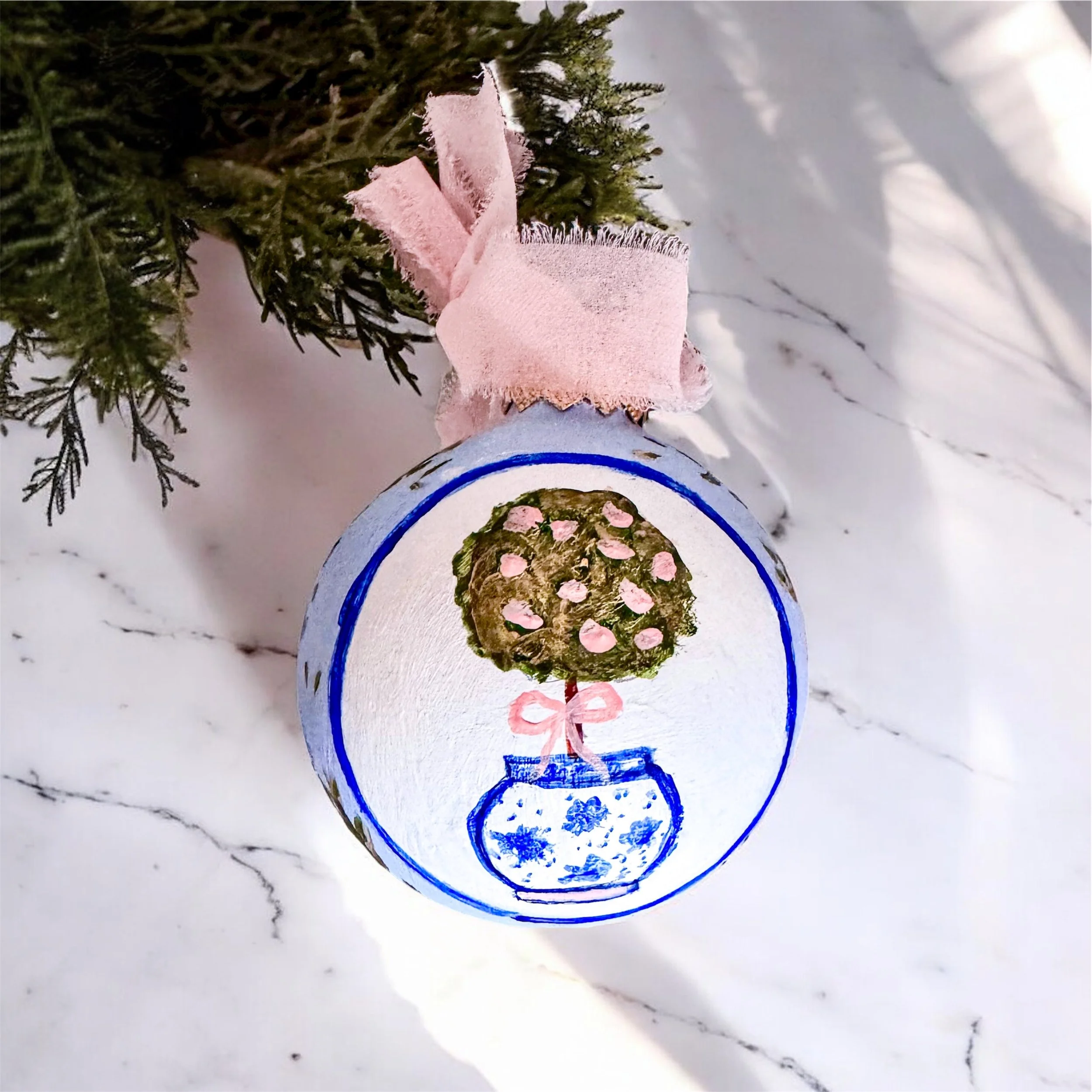 Blue Topiary Ornament by Charlotte, NC Artist Pooja Roy-4.JPG