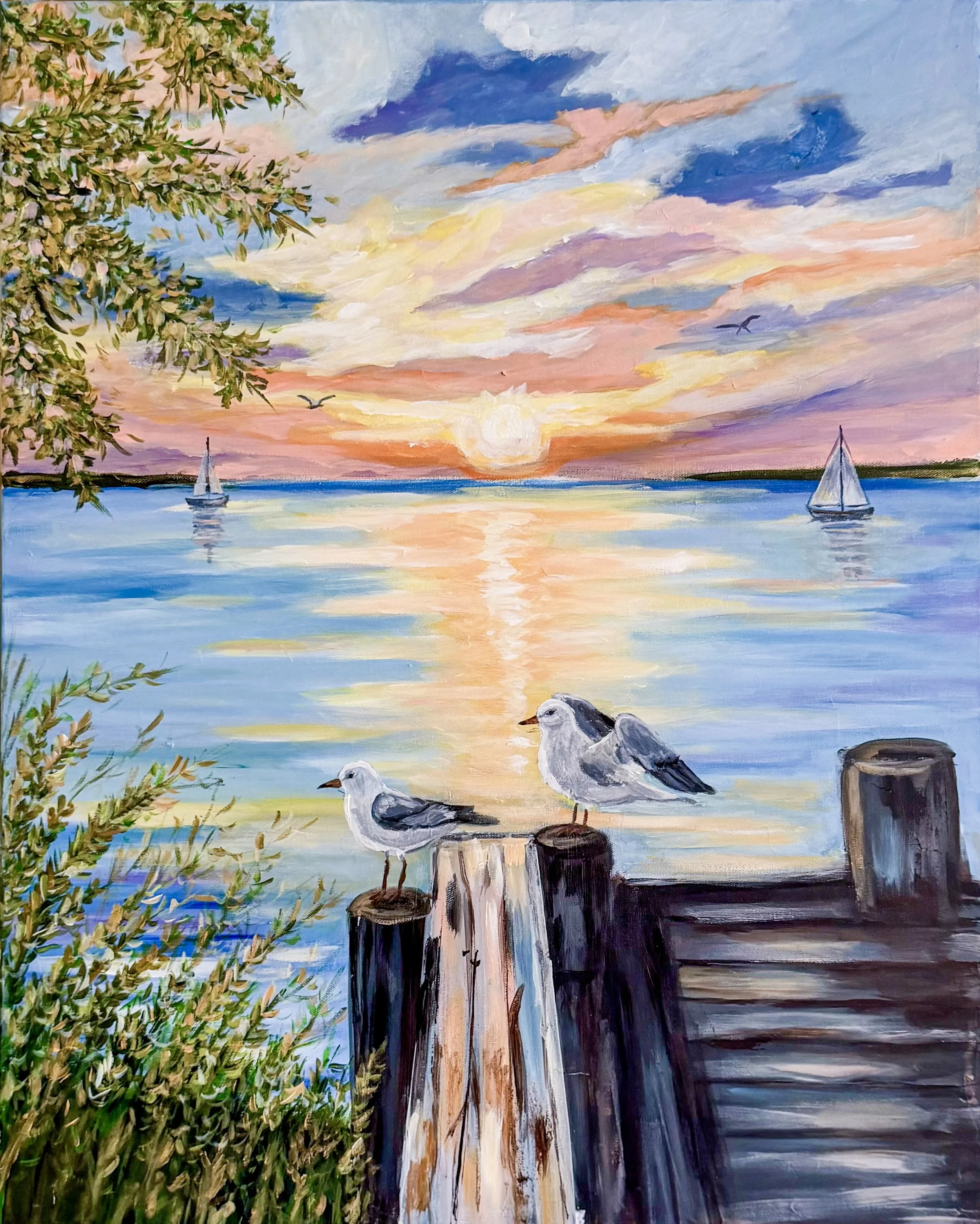 Where the Day Rests Painting by Artist Pooja Roy_closeup.jpg