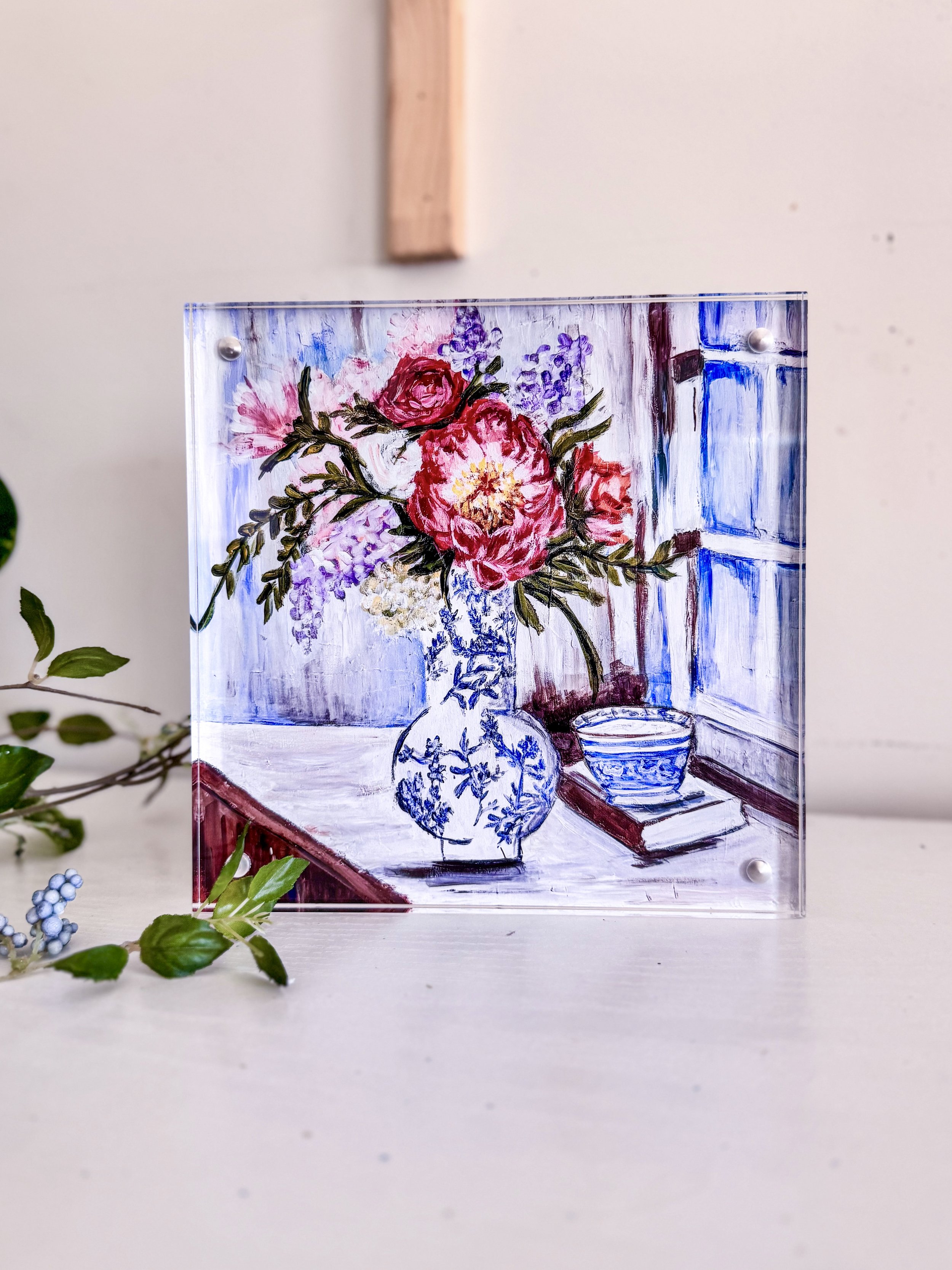 Peony Season Acrylic Block Print by Artist Pooja Roy.jpg